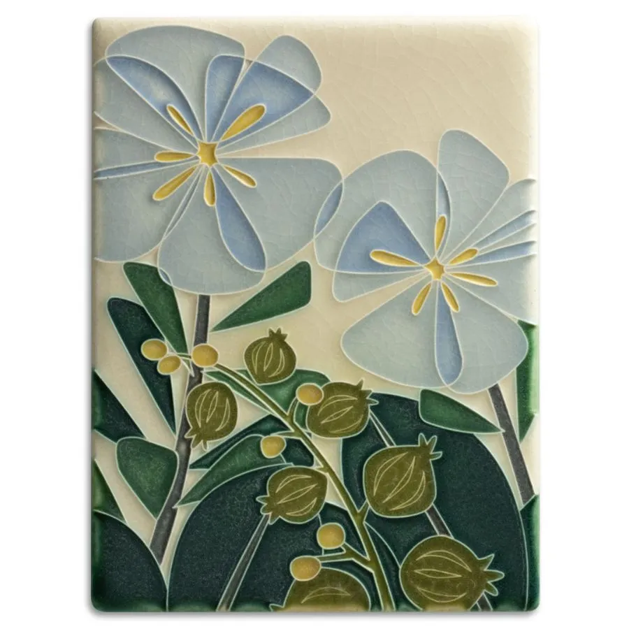 6x8 Blossom Bliss Tile in Light Blue