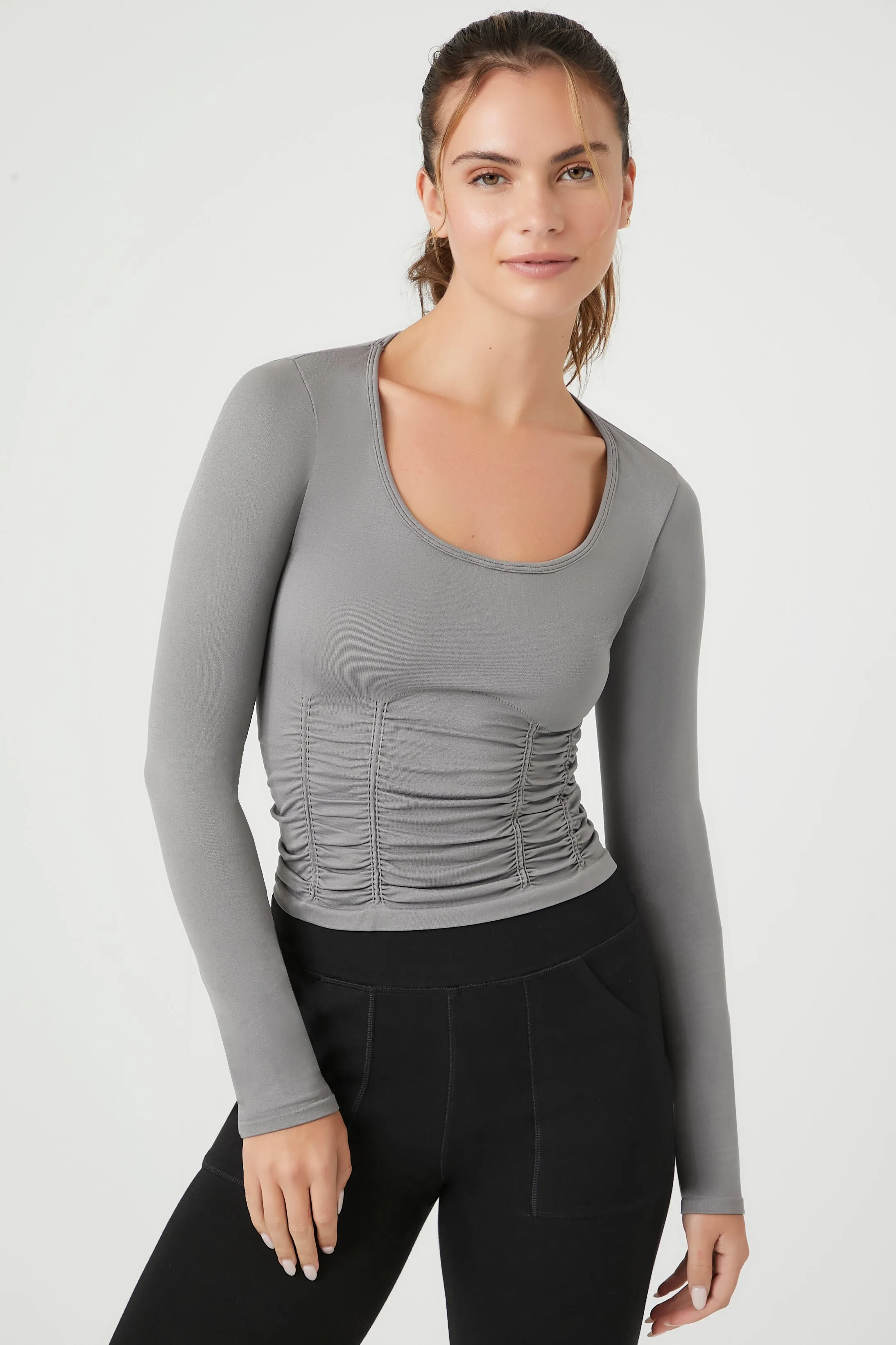 Active Seamless Ruched Long Sleeve Top