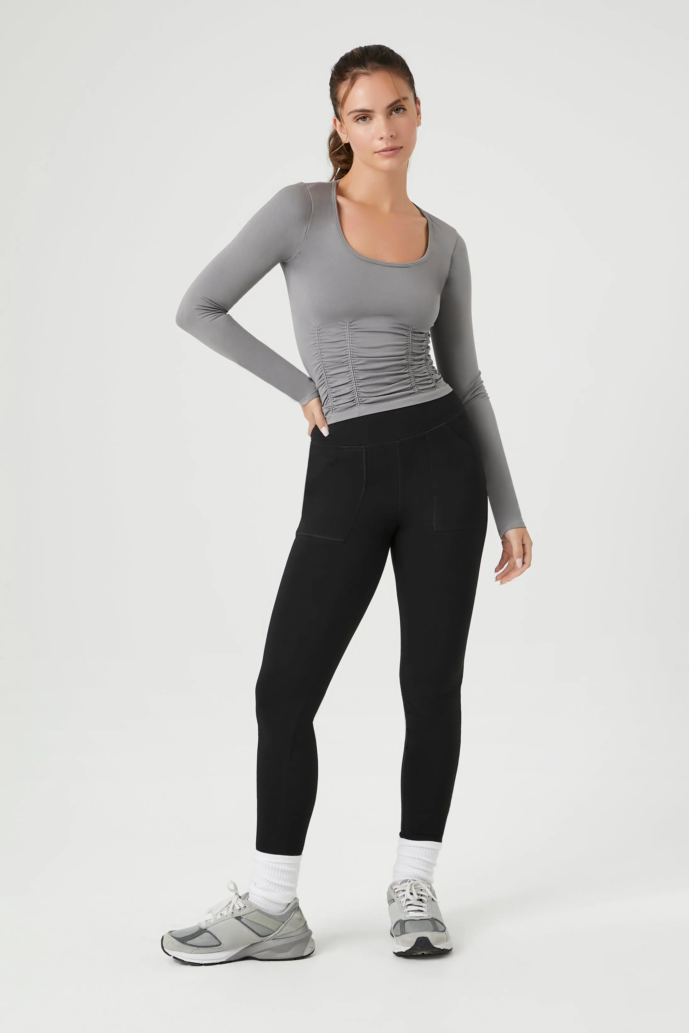 Active Seamless Ruched Long Sleeve Top