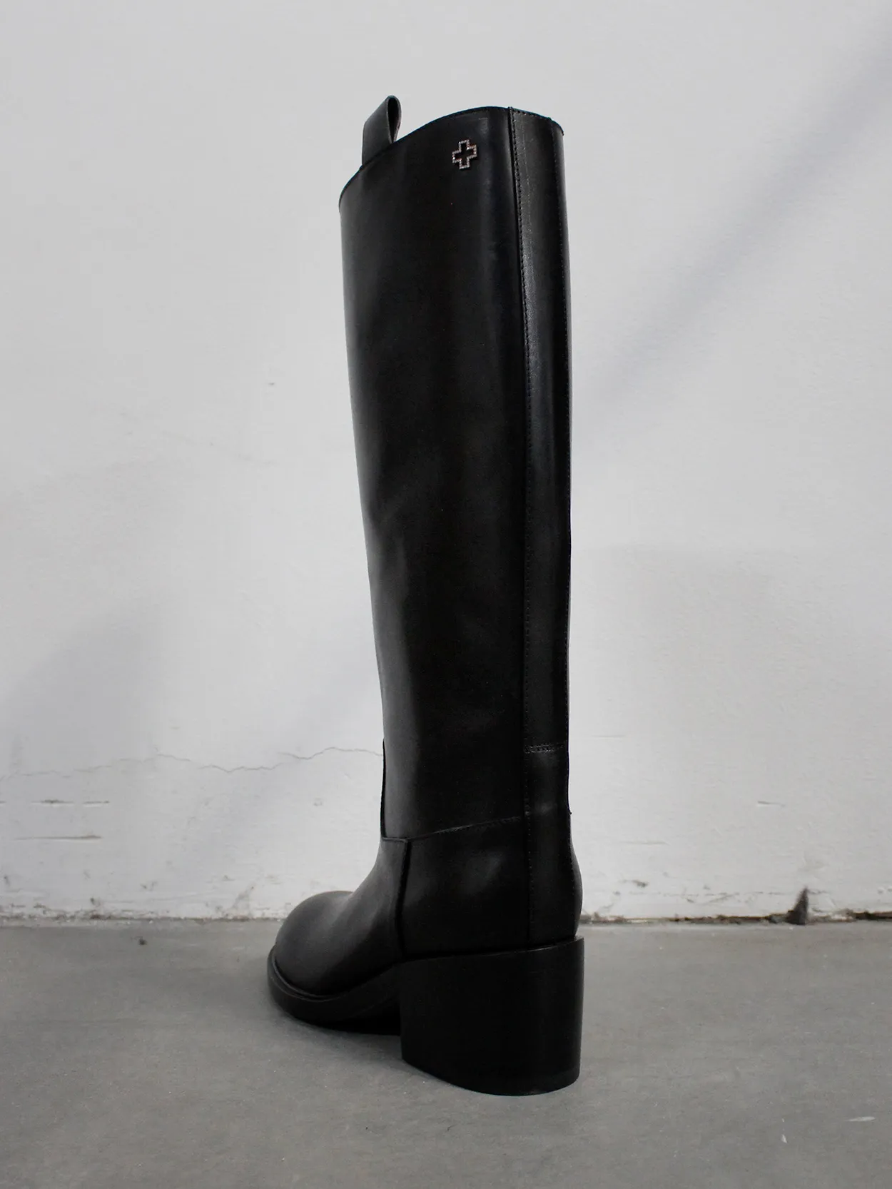 A.F. Vandevorst Black Beauty classic riding boots with pink diamond cross (39) — pair 10/12