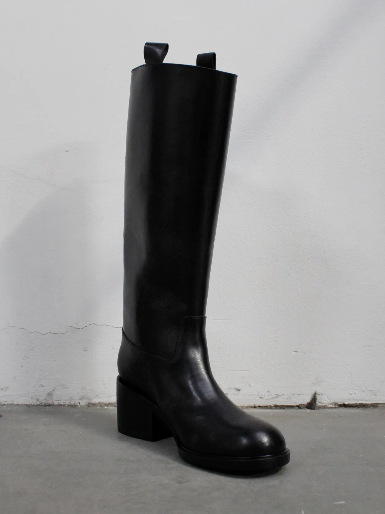 A.F. Vandevorst Black Beauty classic riding boots with pink diamond cross (39) — pair 10/12