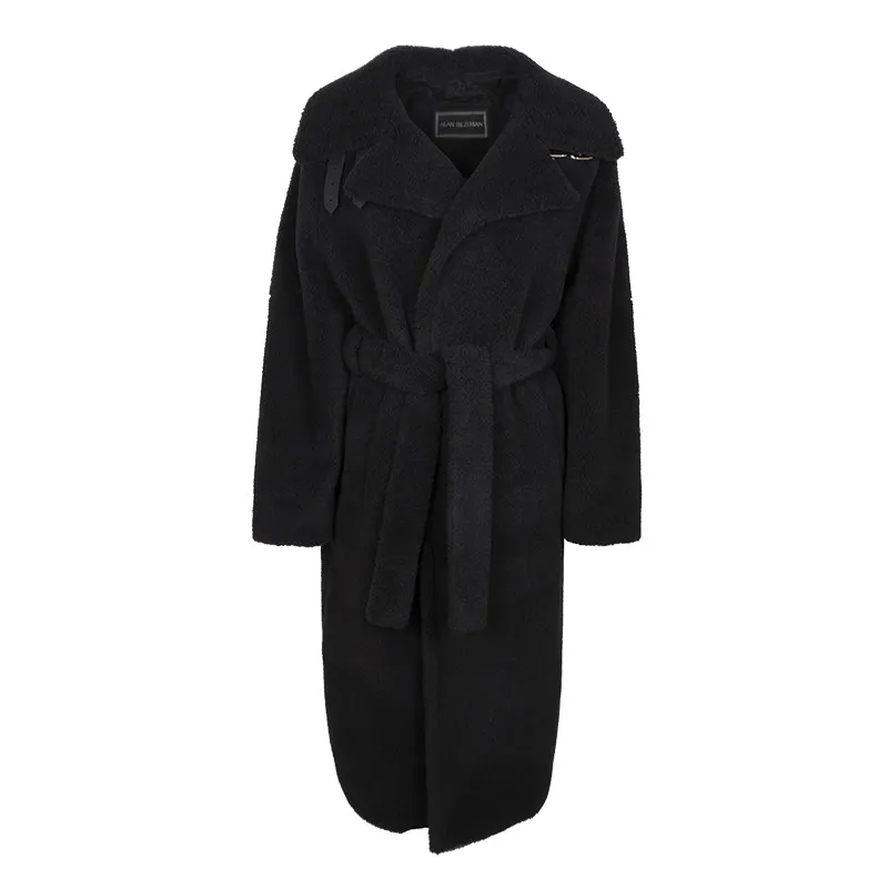 Alan Bilzerian Private Label Teddy Belted Long Coat