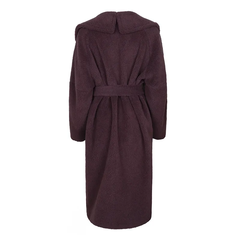 Alan Bilzerian Private Label Teddy Belted Long Coat