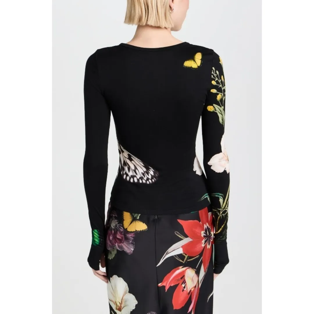 Alice+Olivia  |Flower Patterns Casual Style Long Sleeves Office Style