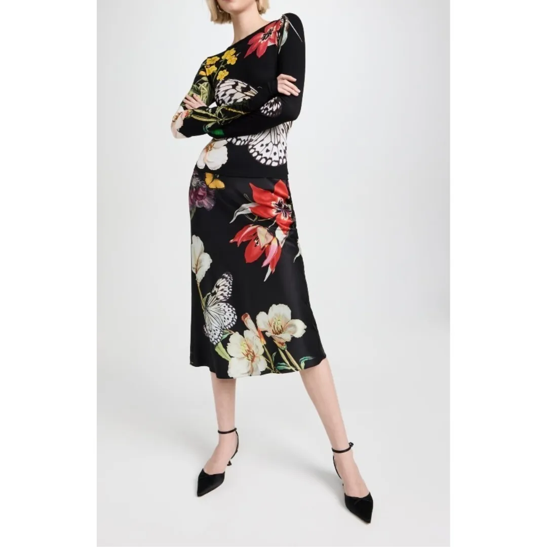 Alice+Olivia  |Flower Patterns Casual Style Long Sleeves Office Style