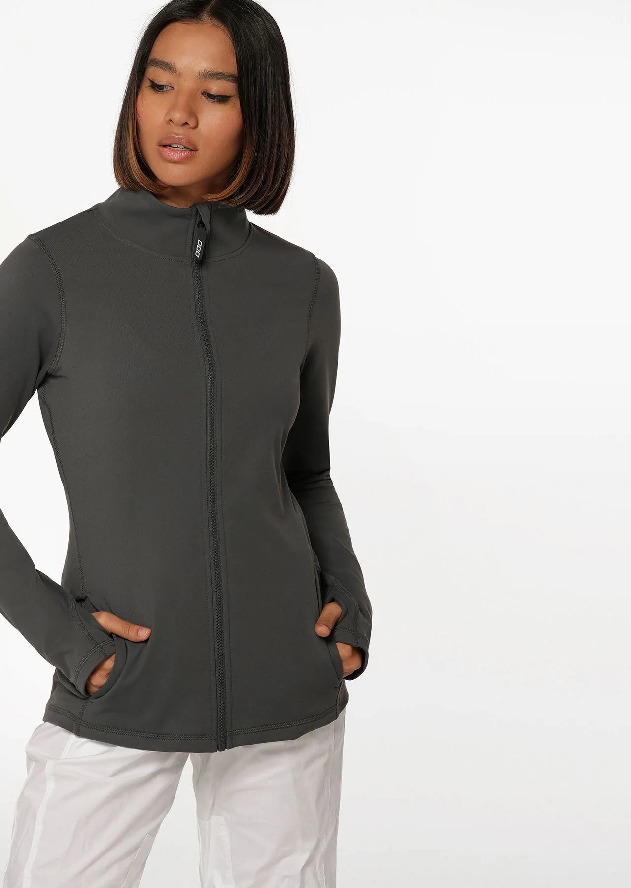 Amy Thermal Active Zip Through Jacket | Grey | Long Sleeve | Lorna Jane Australia