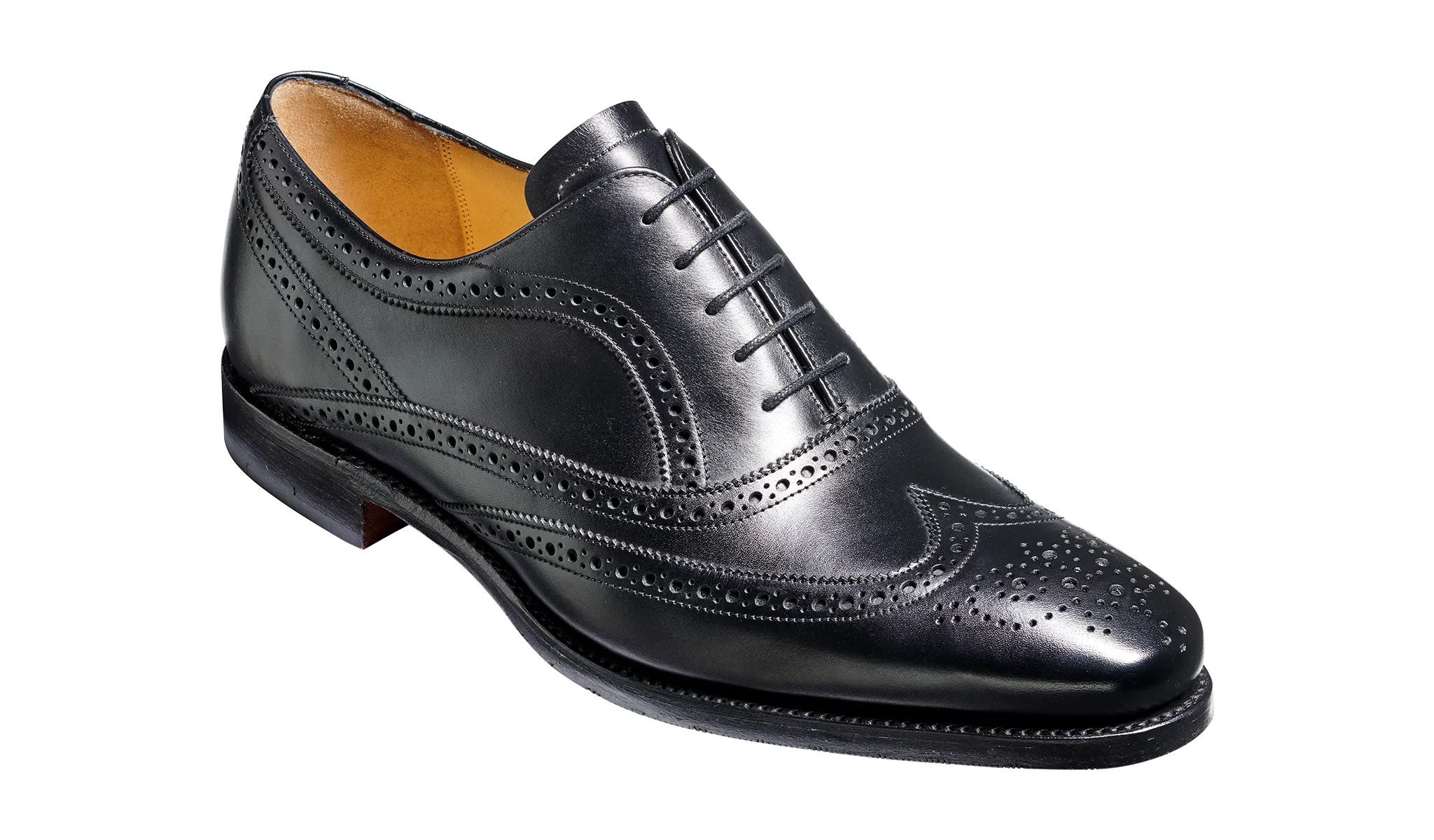 Barker Turing Brogue Shoe -  Black Calf