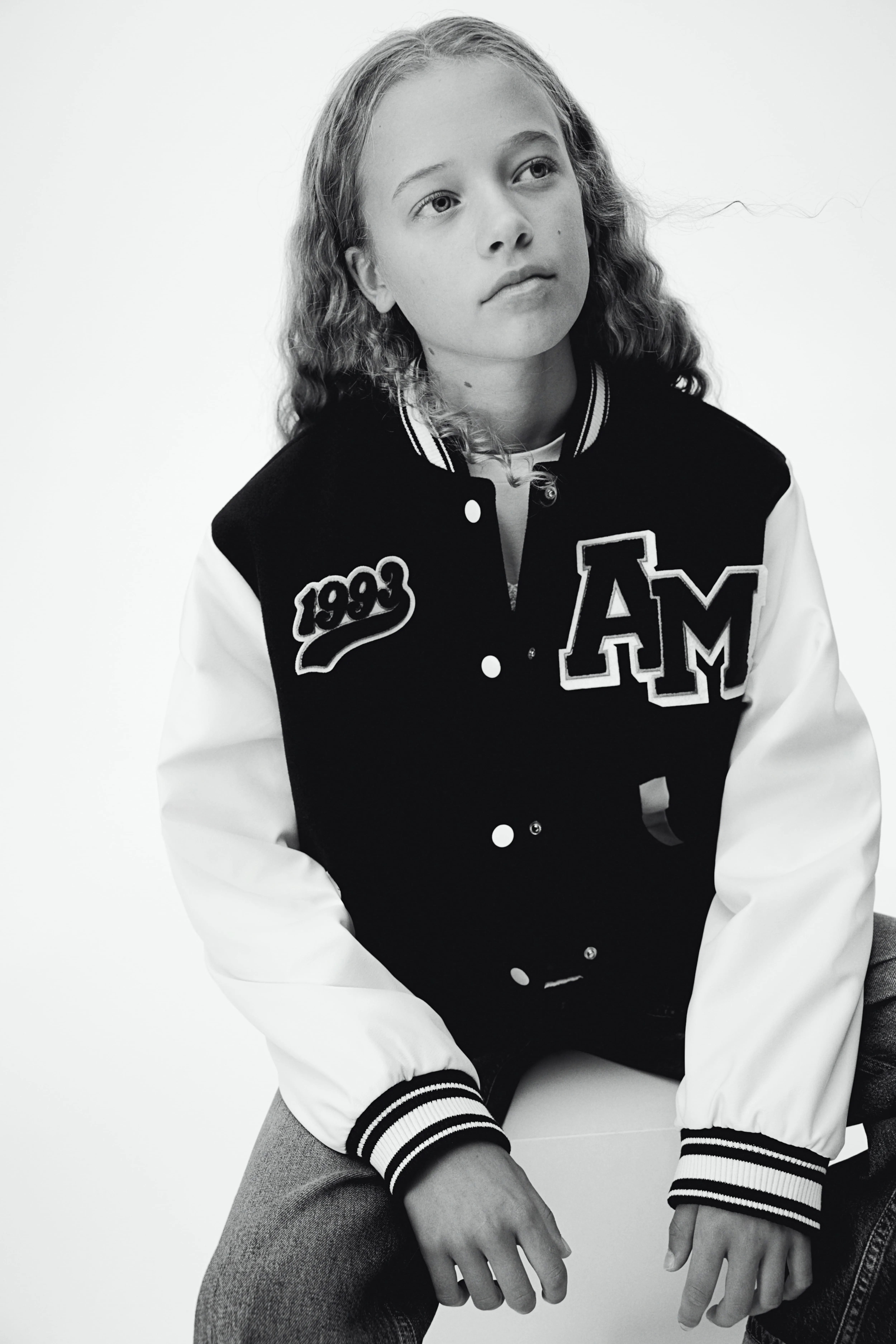 Baseball jacket - Long sleeve - Regular length - Blue/Block-coloured - Kids | H&M GB