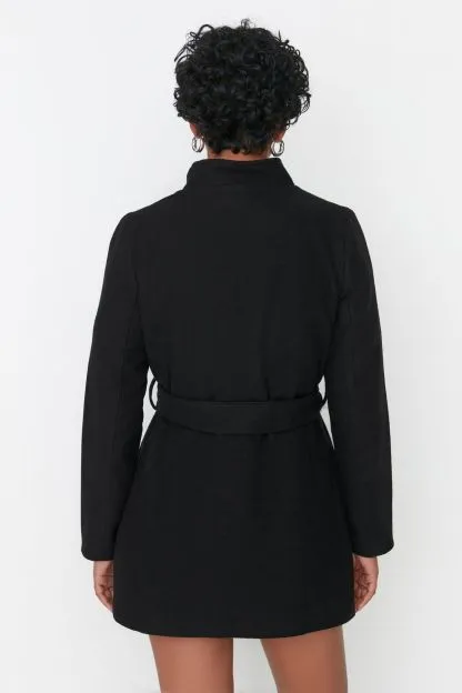 Belted Woolen Short Coat