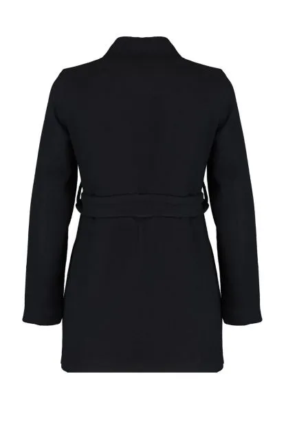 Belted Woolen Short Coat