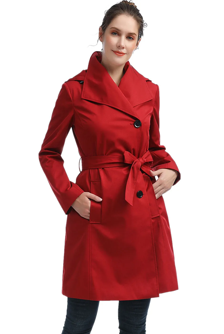 BGSD Women Jessie Waterproof Hooded Trench Coat