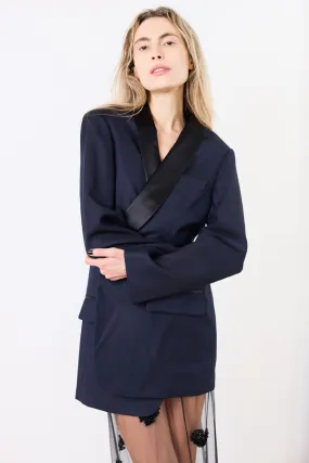 Birdseye Tuxedo Jacket - Navy