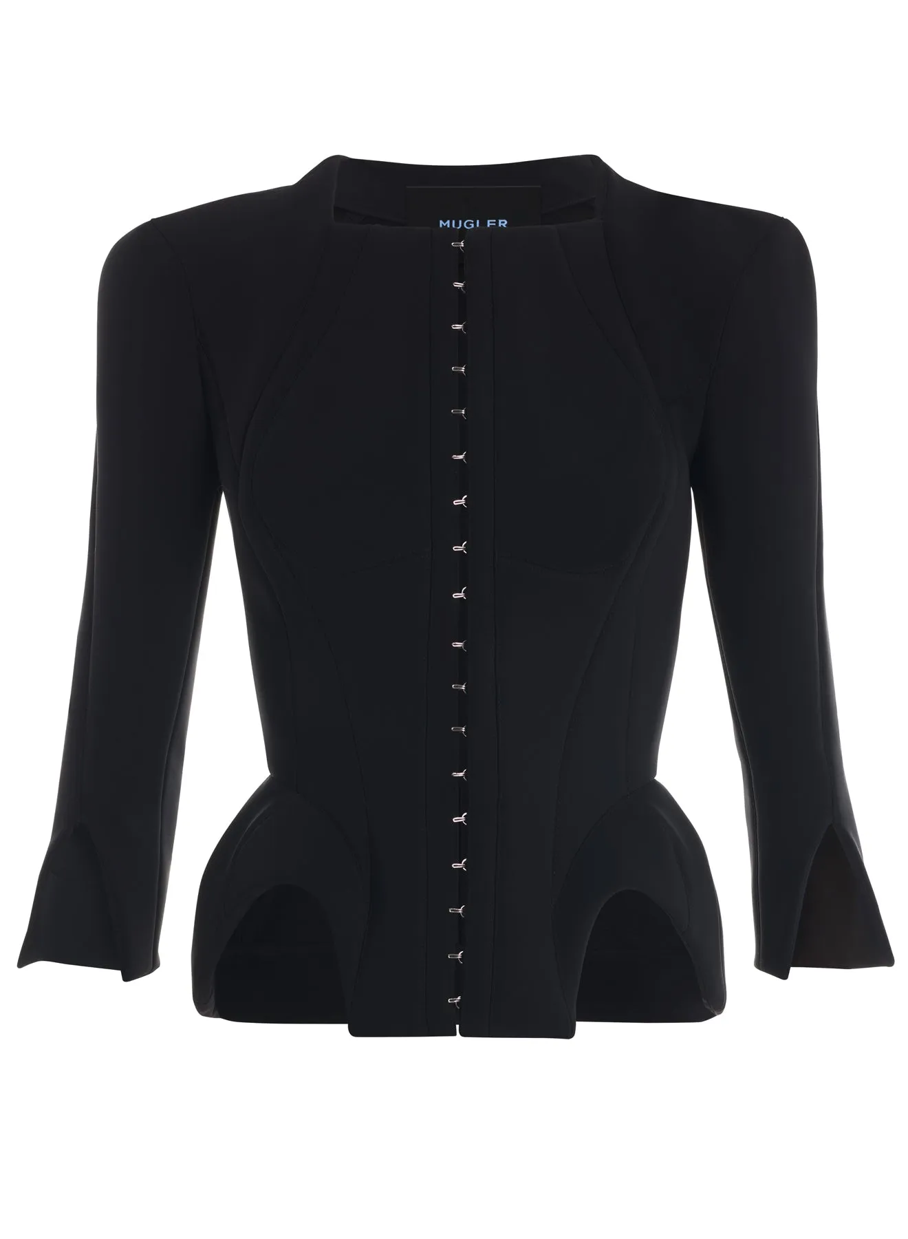 black curvy structured jacket