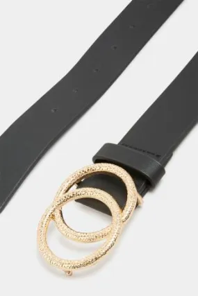 Black Double Circle Textured Belt