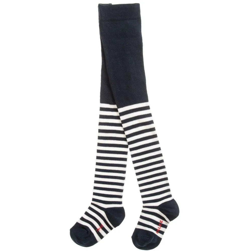 Blue Striped Cotton Tights