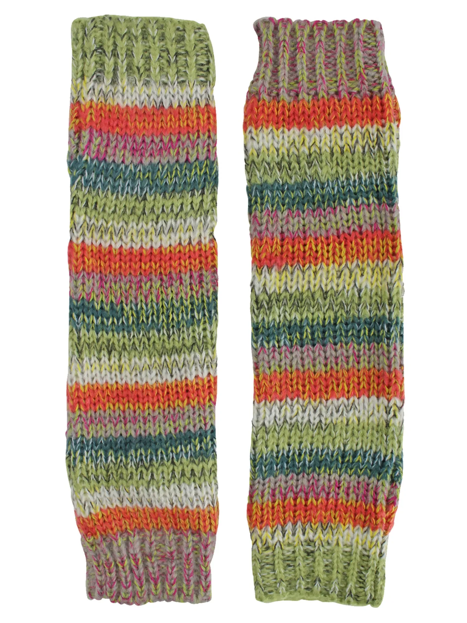 Bright Boho Multicolor Knit Long Arm Warmers