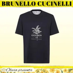 BRUNELLO CUCINELLI  |Cotton Short Sleeves Logo T-Shirts