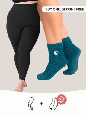 Buy 1, Get 1 FREE: 1 High-Waisted Shaping Leggings + 1 FREE Socks