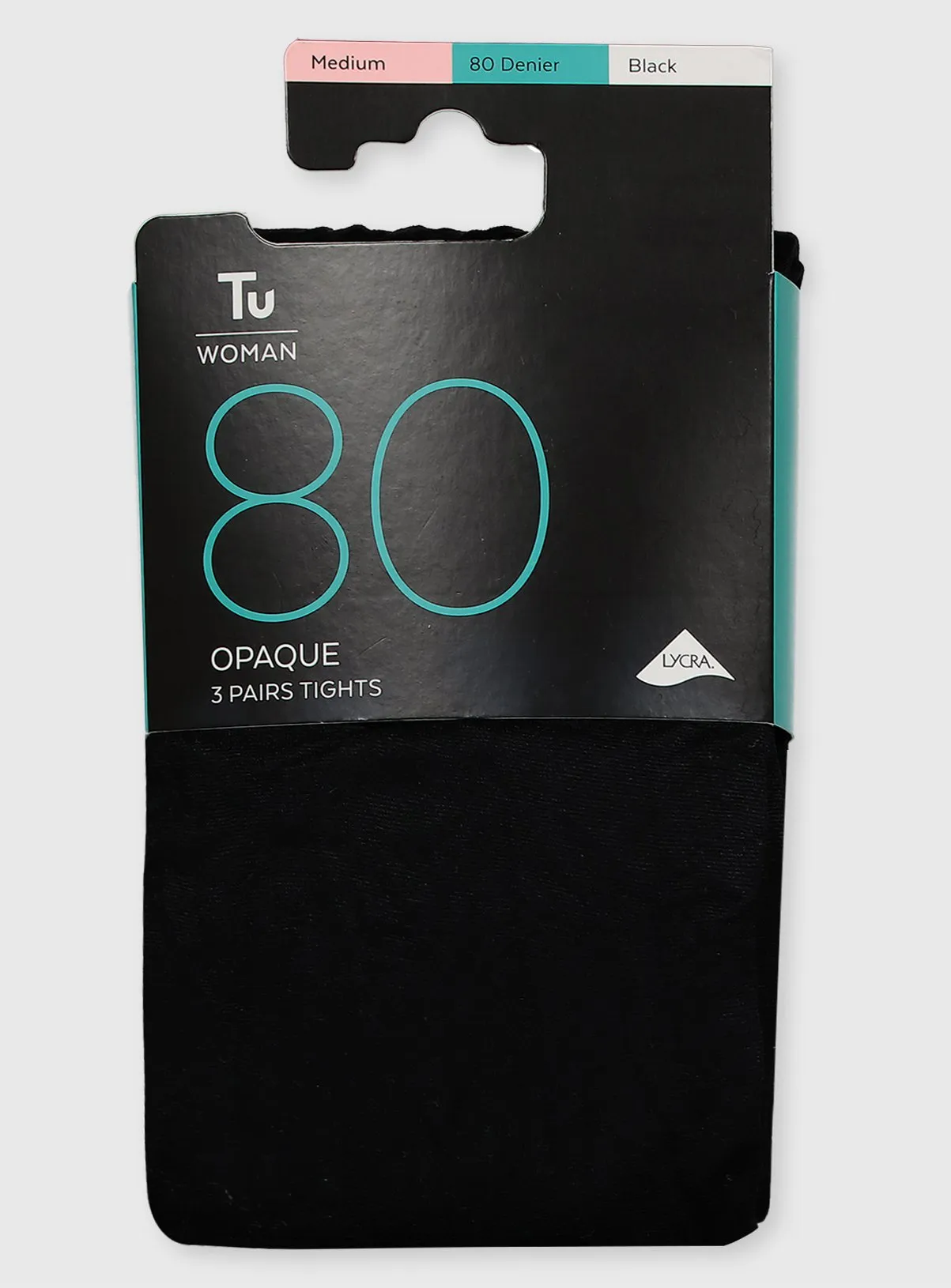 Buy Black 80 Denier Opaque Tights 3 Pack L | Tights | Tu