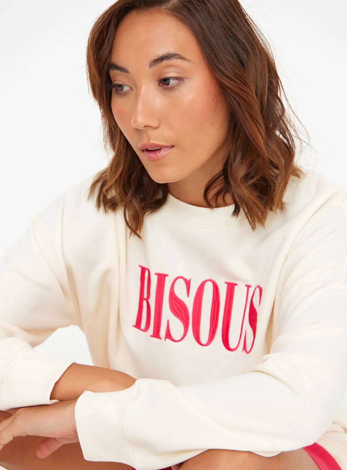 Buy Cream Bisous Graphic Print Oversized Sweatshirt XXL | Hoodies and sweatshirts | Tu