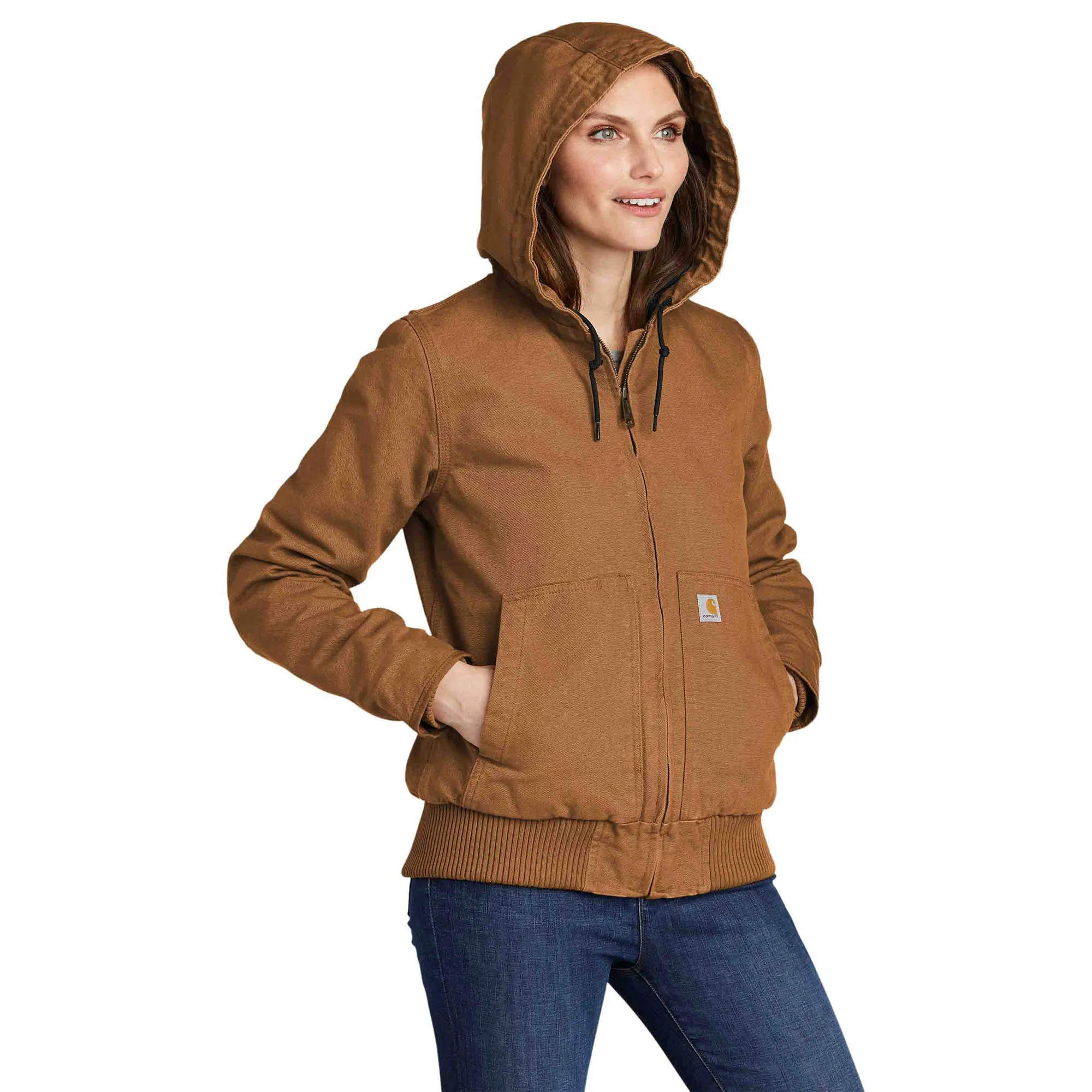 Carhartt 104053 Women's Washed Duck Active Jac - Carhartt Brown