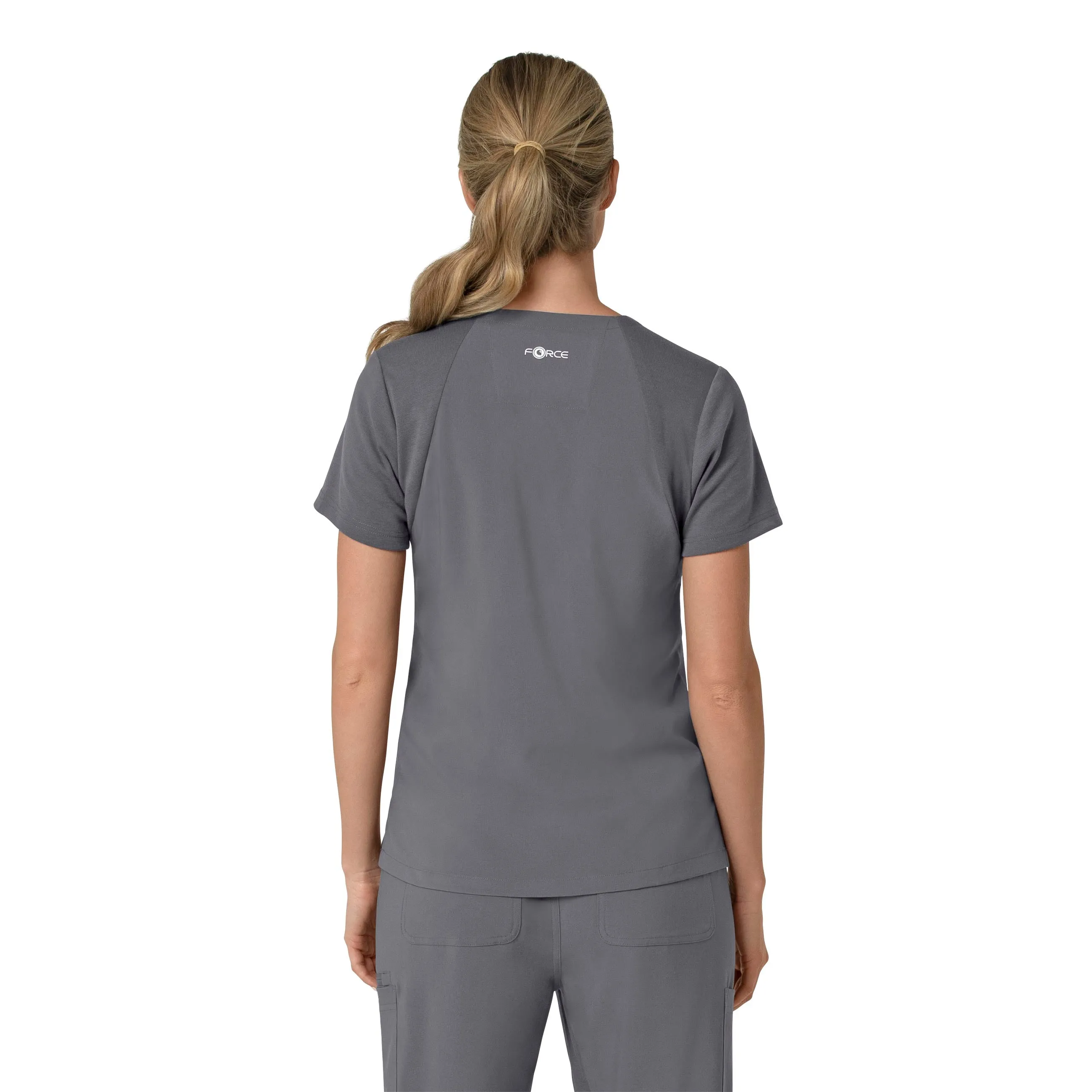 Carhartt Force Cross-Flex Women's Flex Panel V-Neck Scrub Top - Pewter