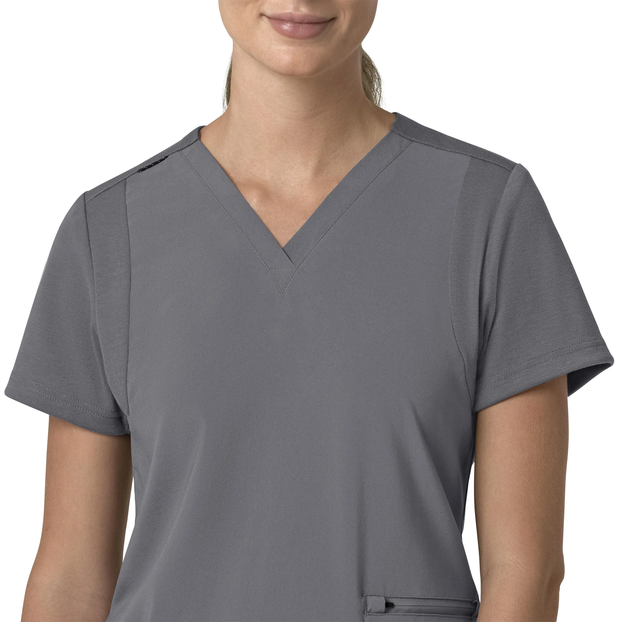 Carhartt Force Cross-Flex Women's Flex Panel V-Neck Scrub Top - Pewter