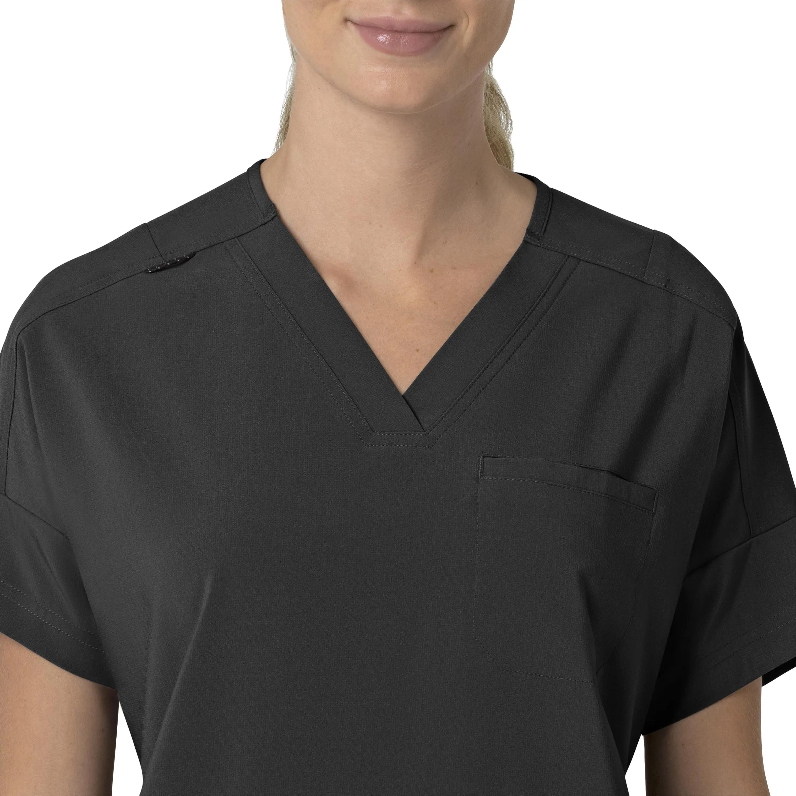 Carhartt Force Cross-Flex Women's Oversized V-Neck Scrub Top - Black