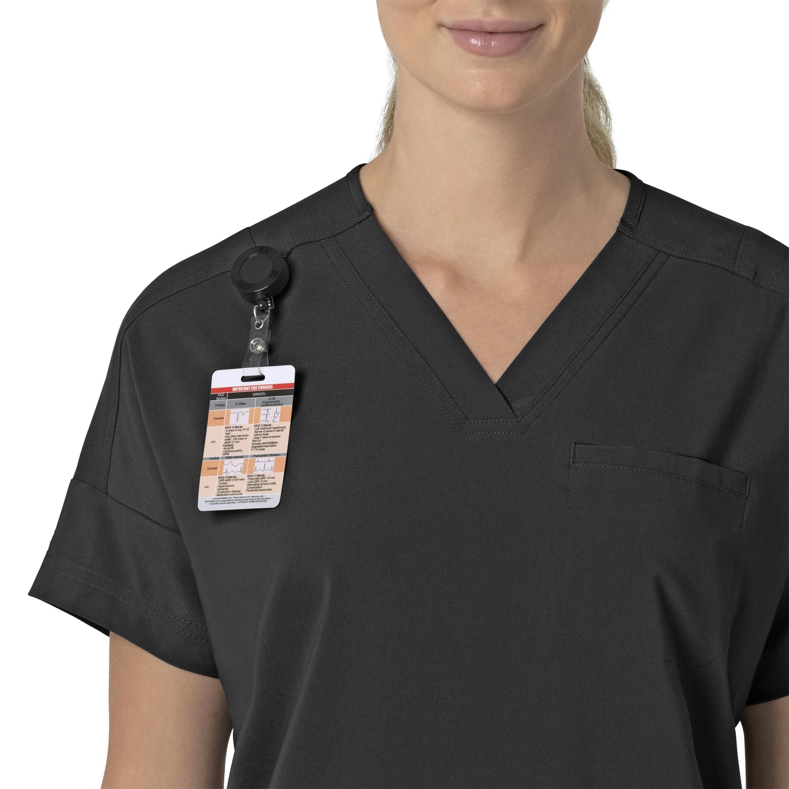 Carhartt Force Cross-Flex Women's Oversized V-Neck Scrub Top - Black