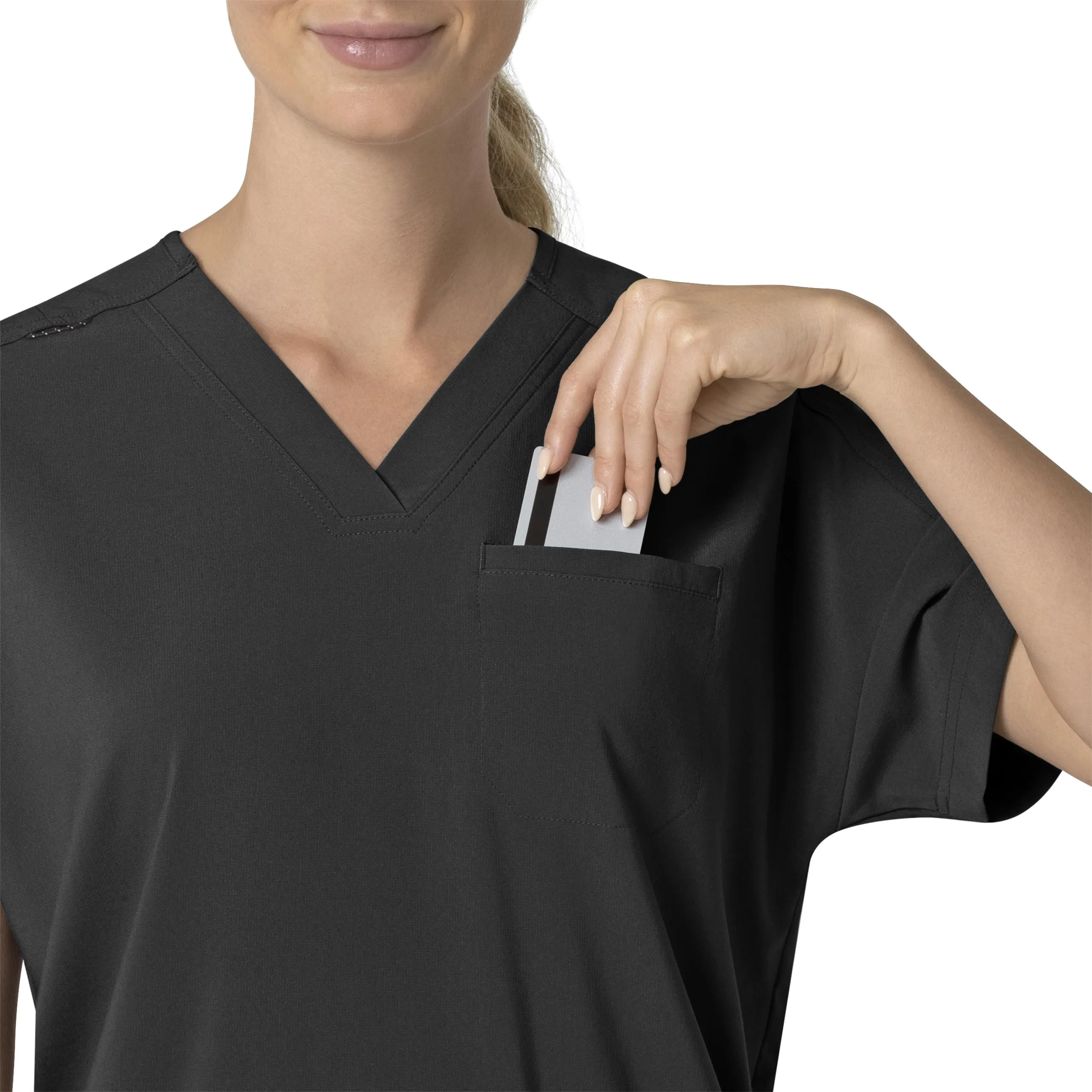 Carhartt Force Cross-Flex Women's Oversized V-Neck Scrub Top - Black