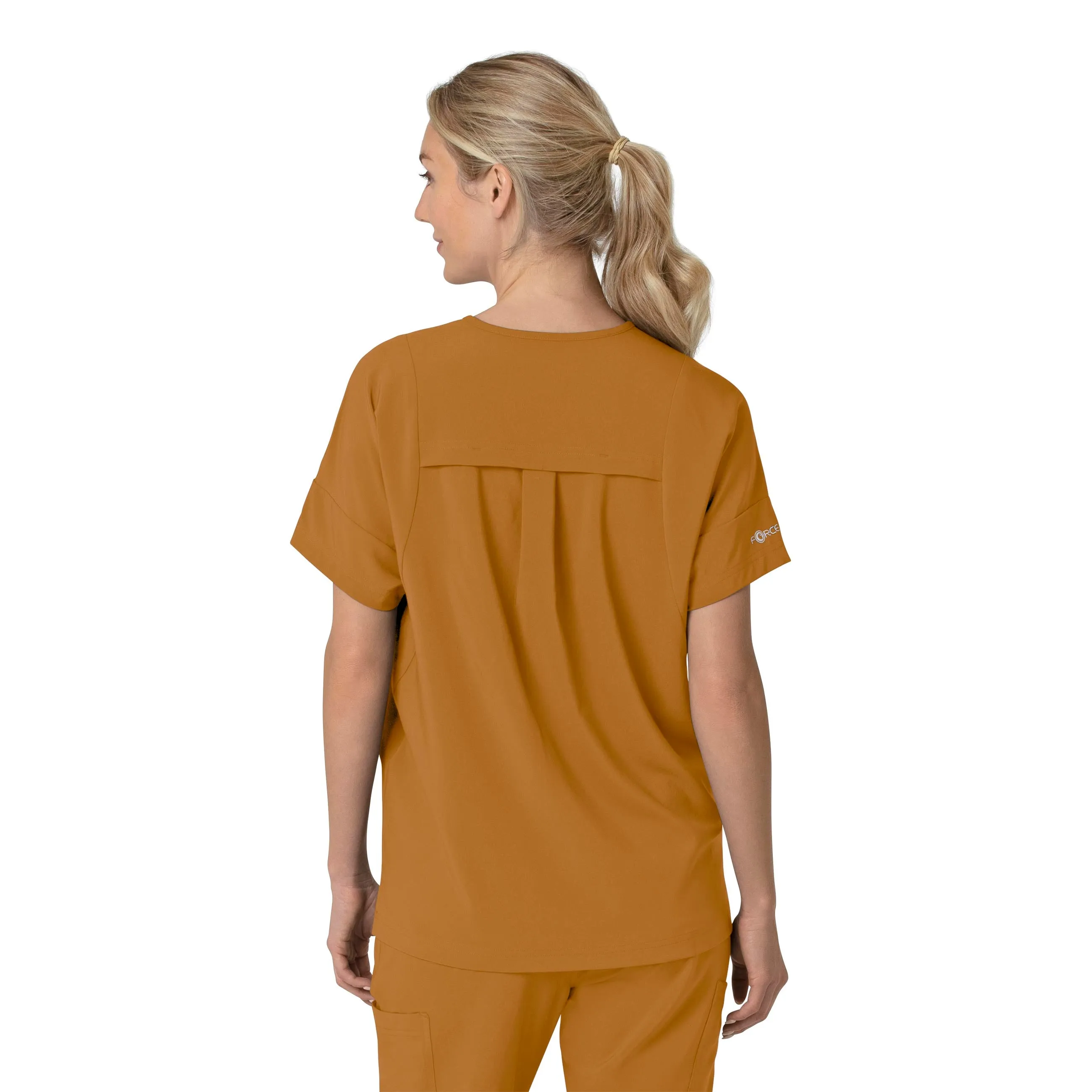 Carhartt Force Cross-Flex Women's Oversized V-Neck Scrub Top - Fox Brown