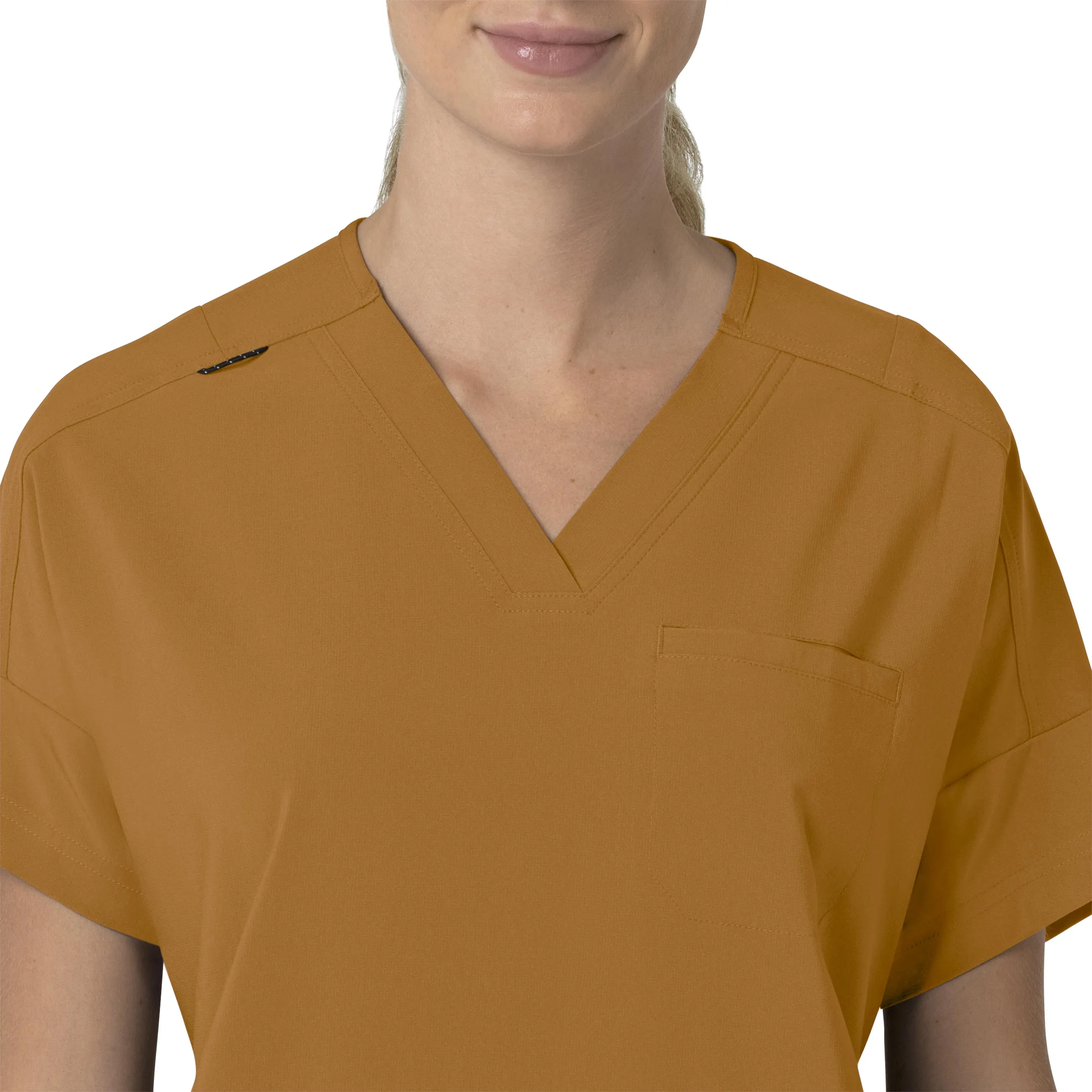 Carhartt Force Cross-Flex Women's Oversized V-Neck Scrub Top - Fox Brown