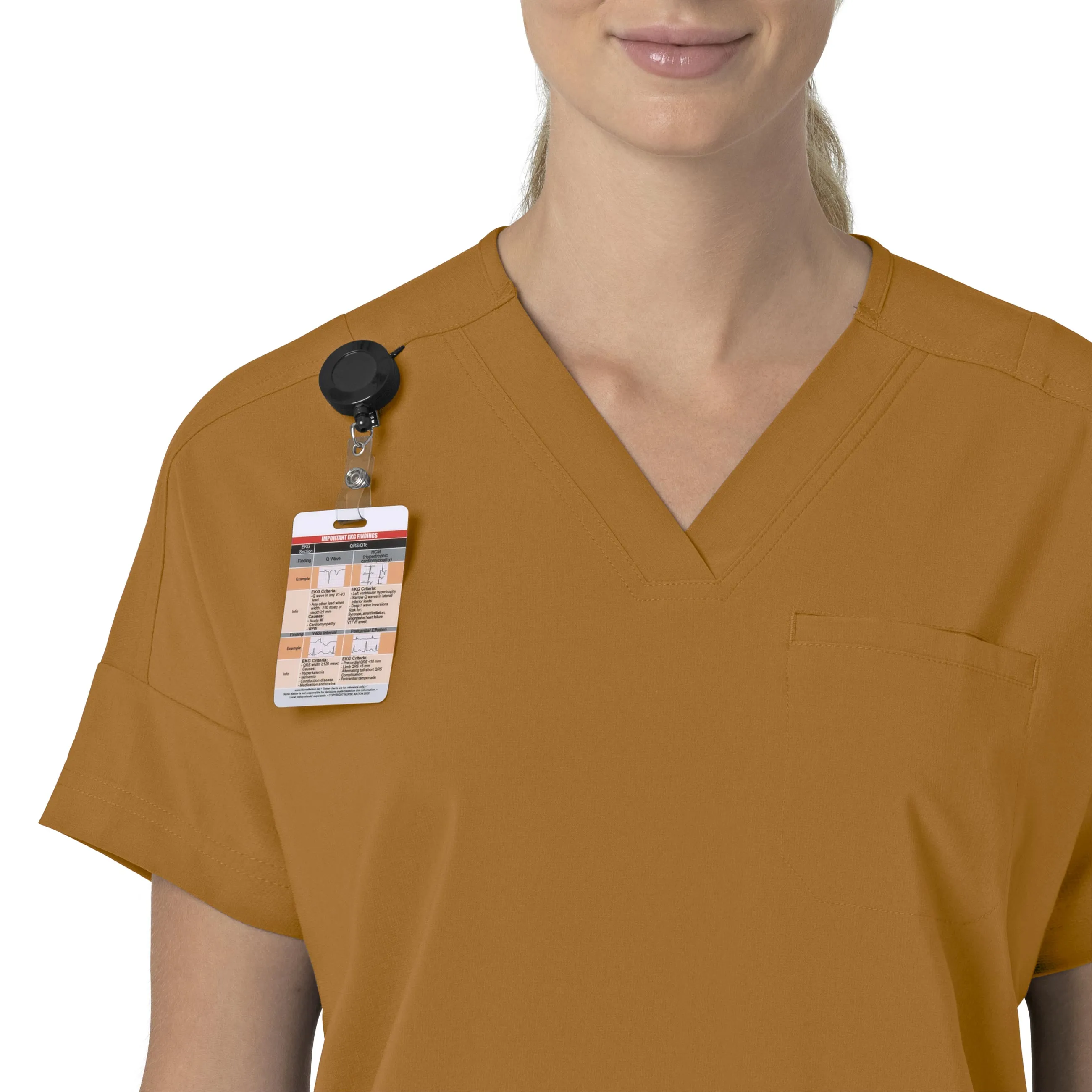 Carhartt Force Cross-Flex Women's Oversized V-Neck Scrub Top - Fox Brown