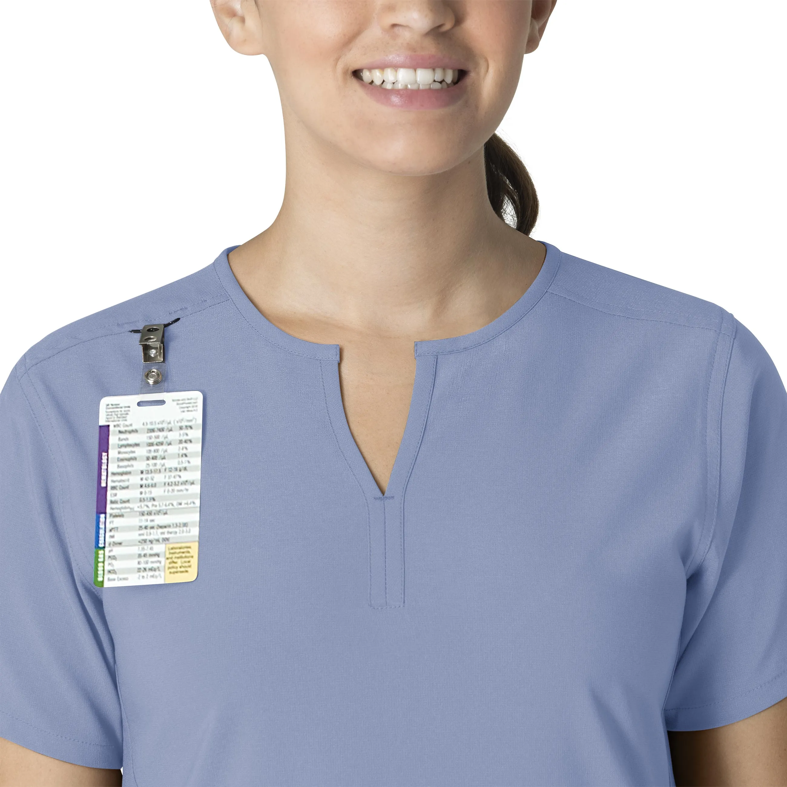 Carhartt Force Essentials Women's Notch Neck Tunic Scrub Top - Ceil Blue