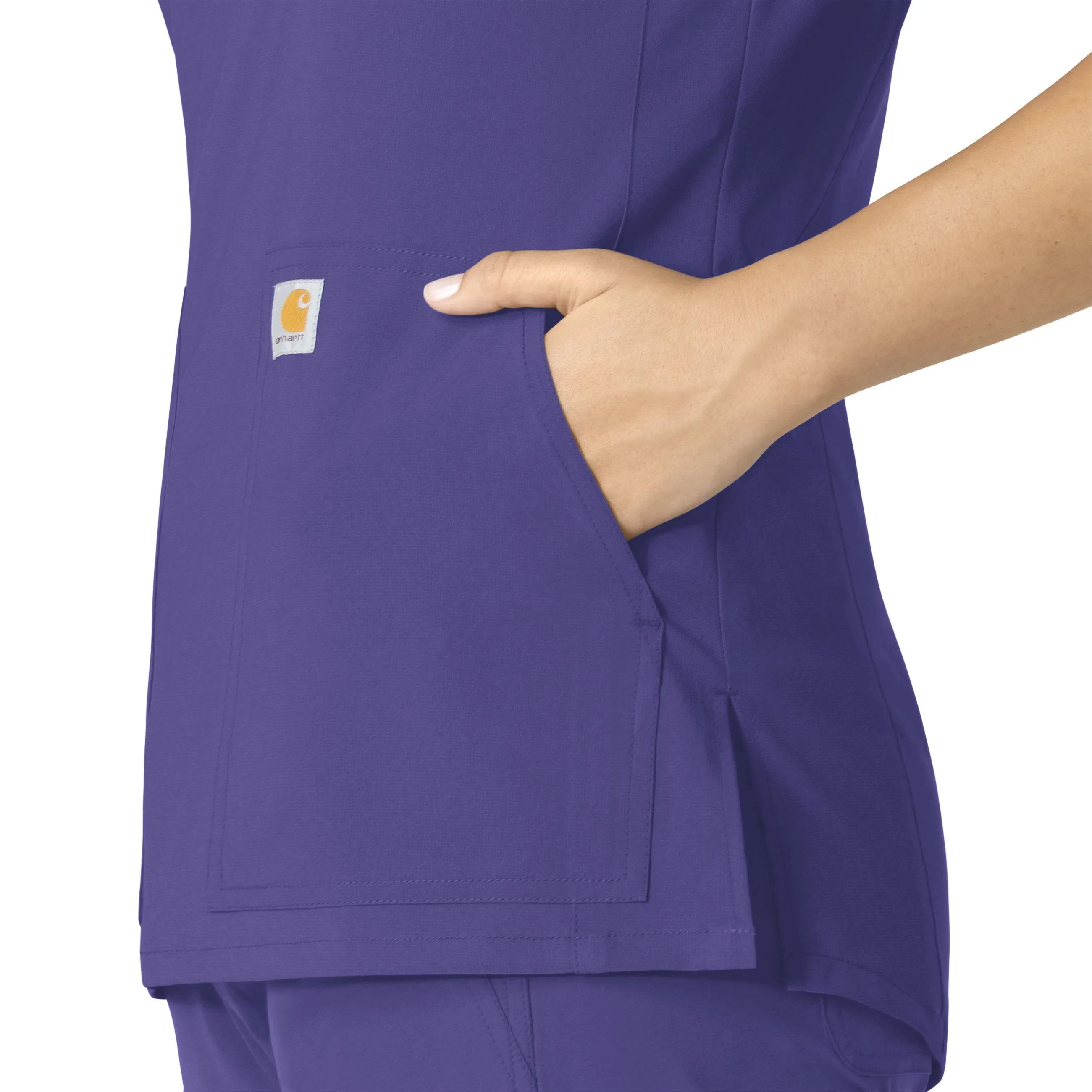 Carhartt Force Essentials Women's Notch Neck Tunic Scrub Top - Grape