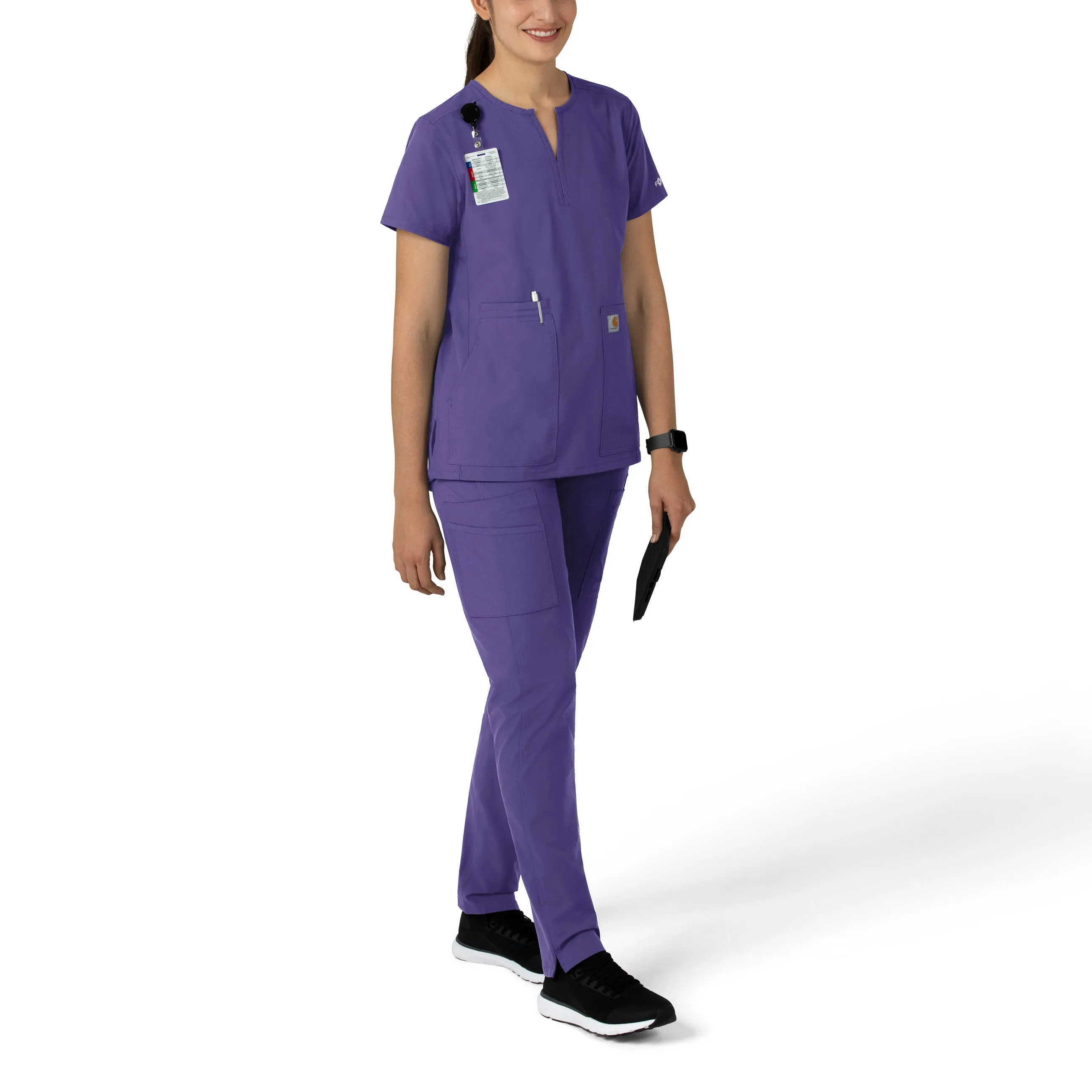 Carhartt Force Essentials Women's Notch Neck Tunic Scrub Top - Grape