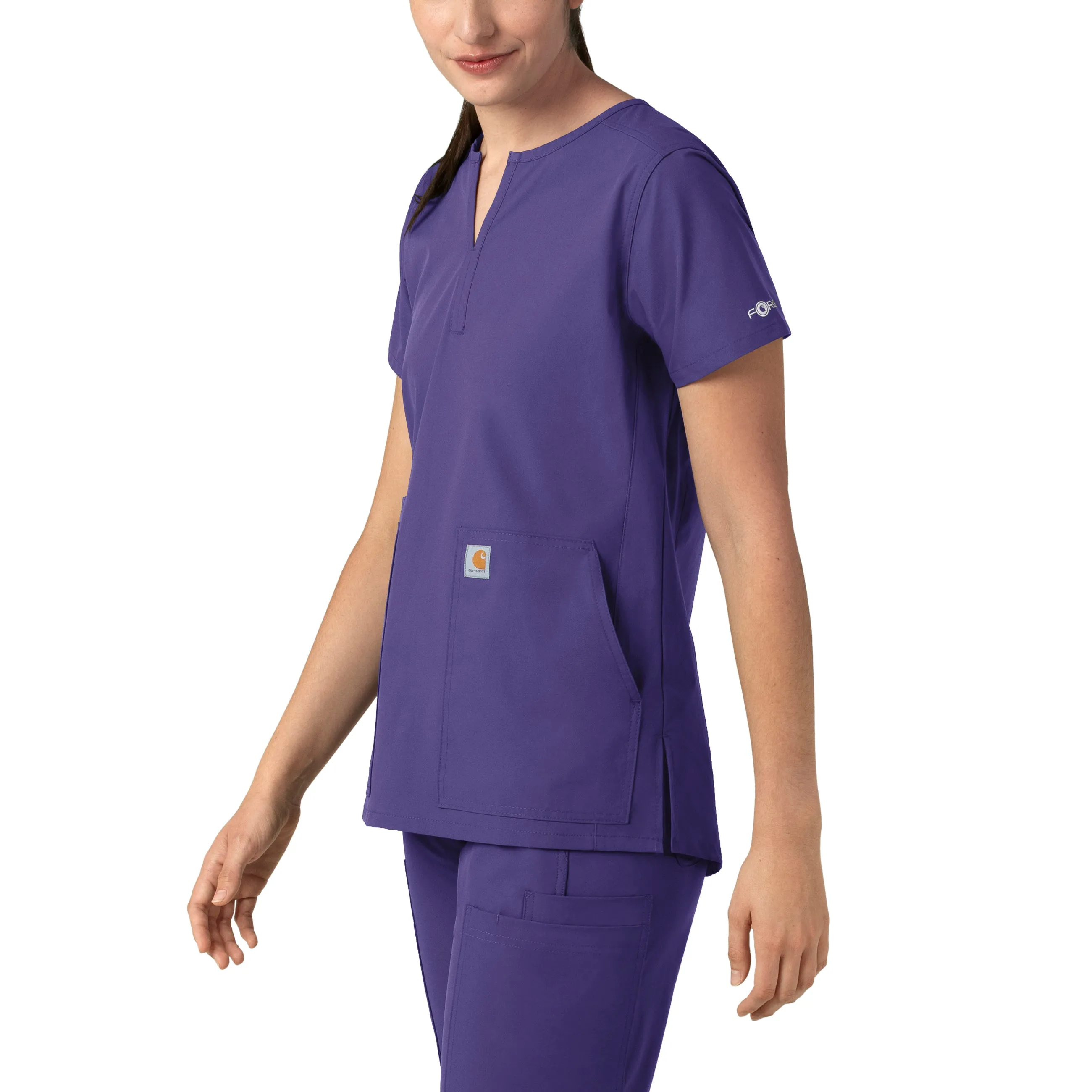 Carhartt Force Essentials Women's Notch Neck Tunic Scrub Top - Grape