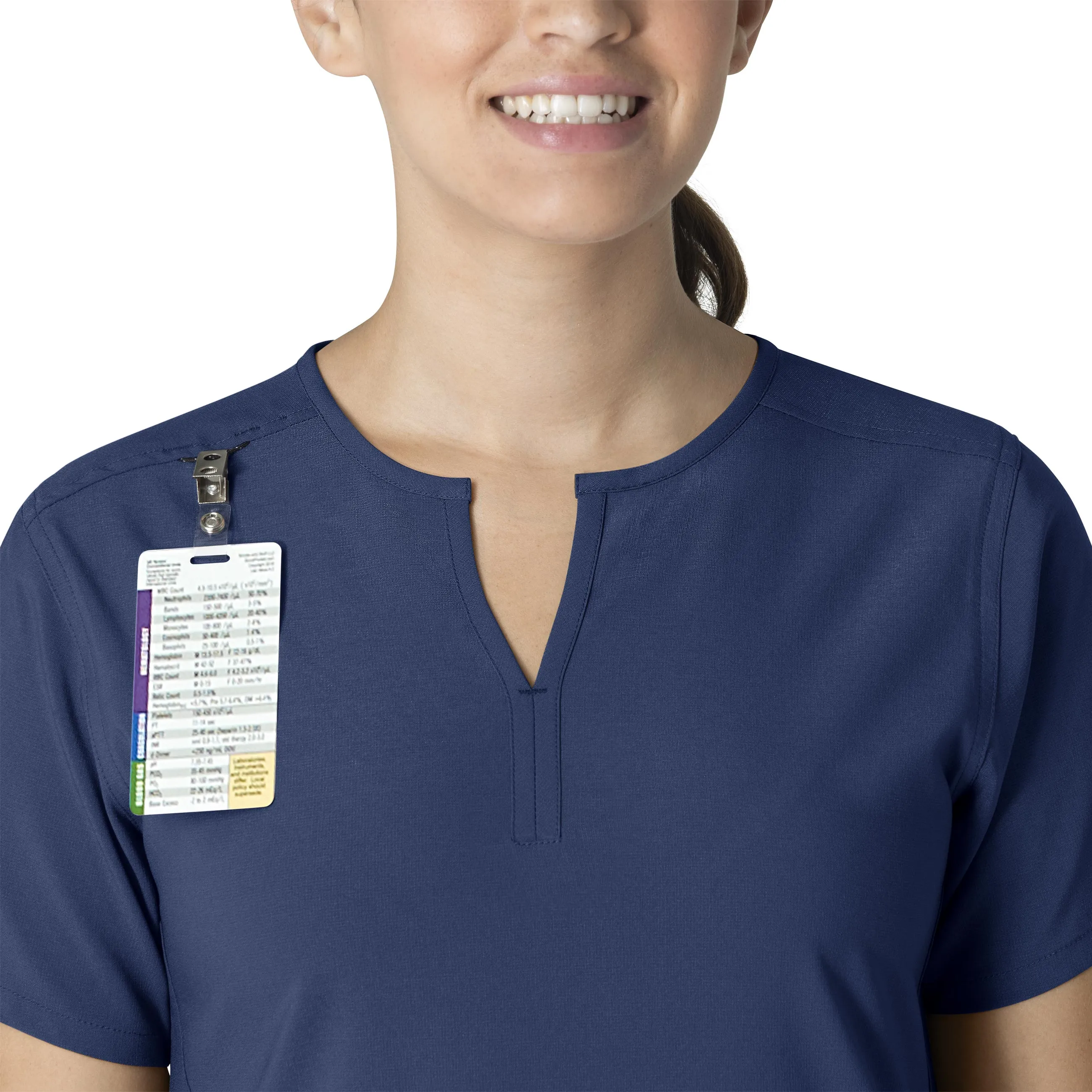 Carhartt Force Essentials Women's Notch Neck Tunic Scrub Top - Navy