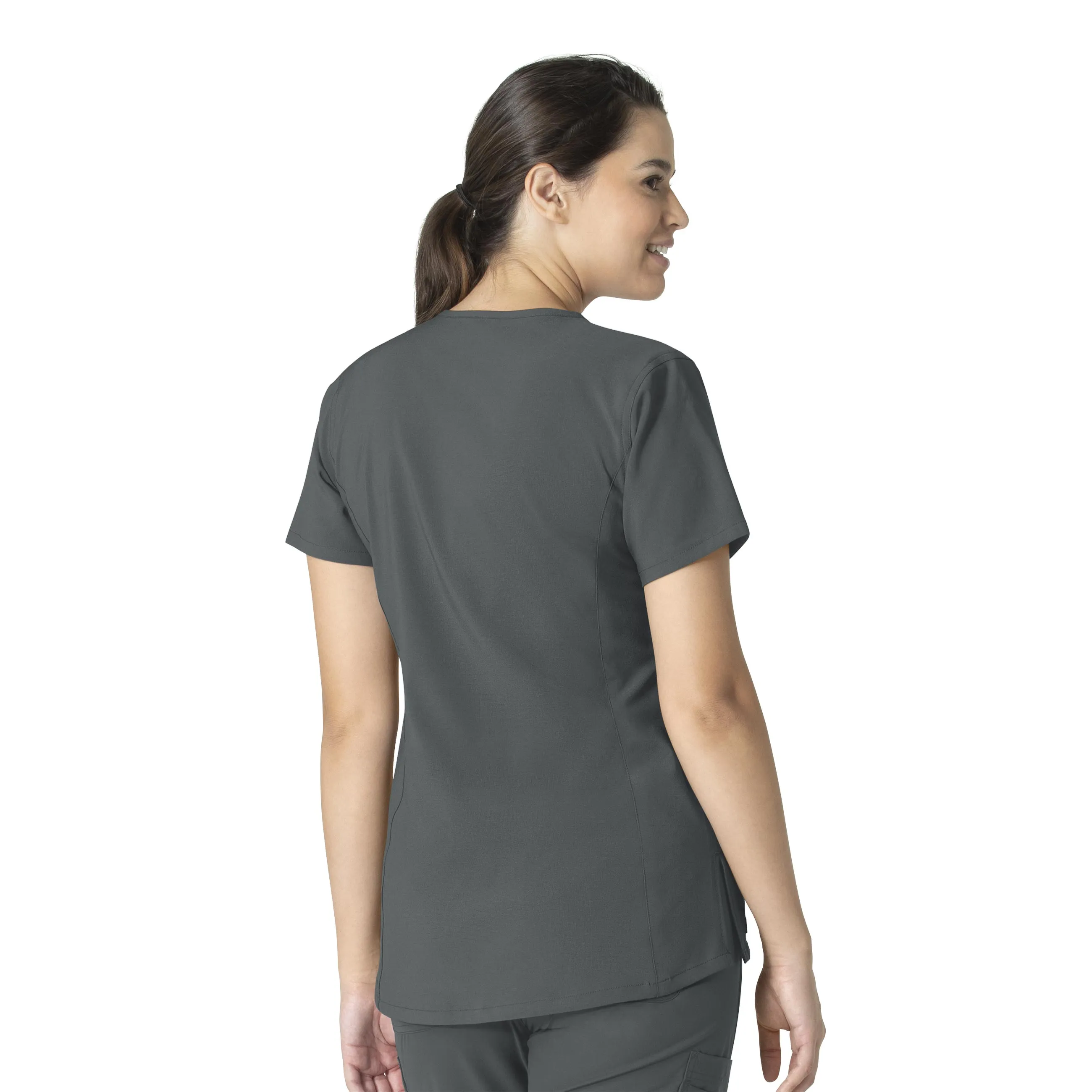 Carhartt Force Essentials Women's Notch Neck Tunic Scrub Top - Pewter