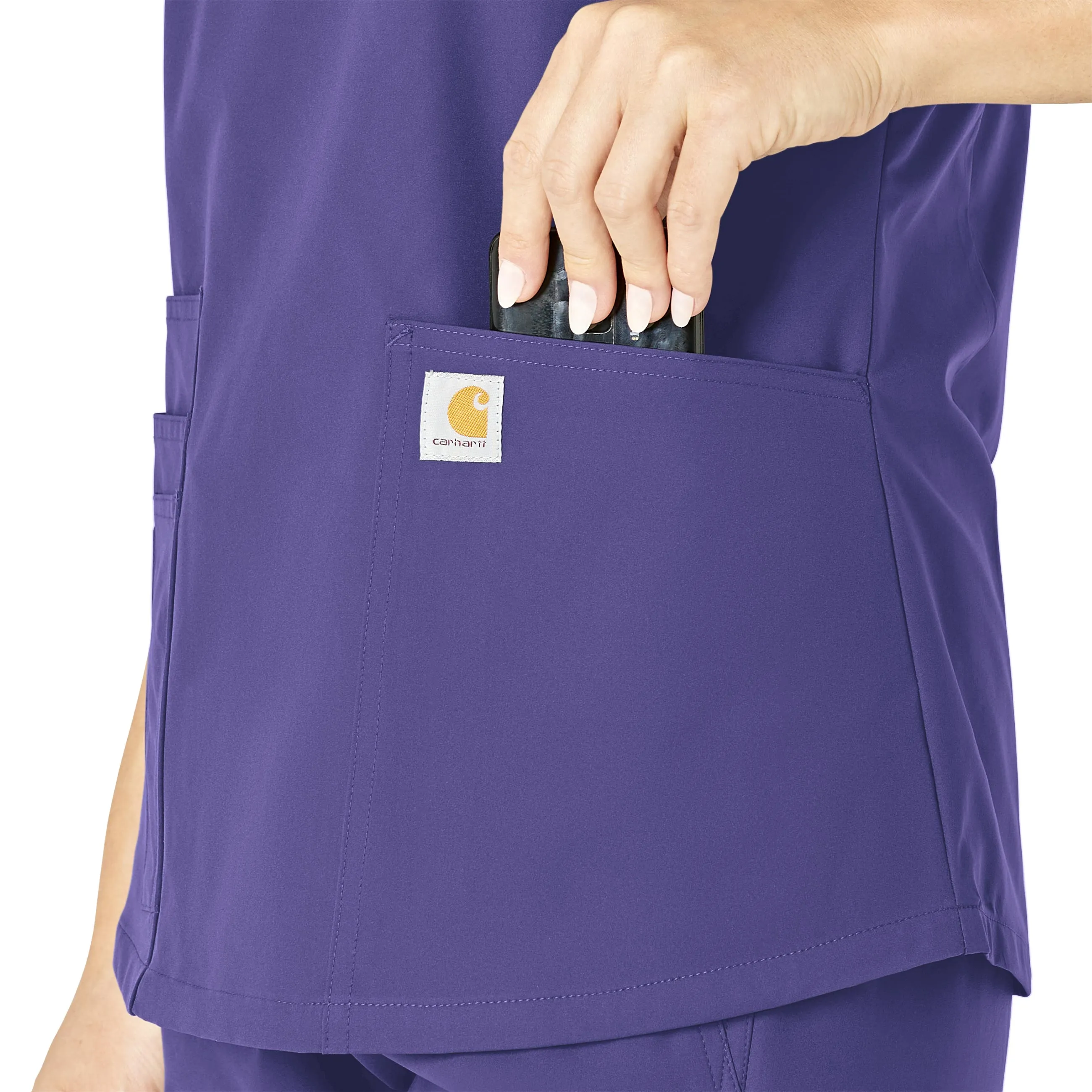 Carhartt Force Essentials Women's V-Neck Scrub Top - Grape