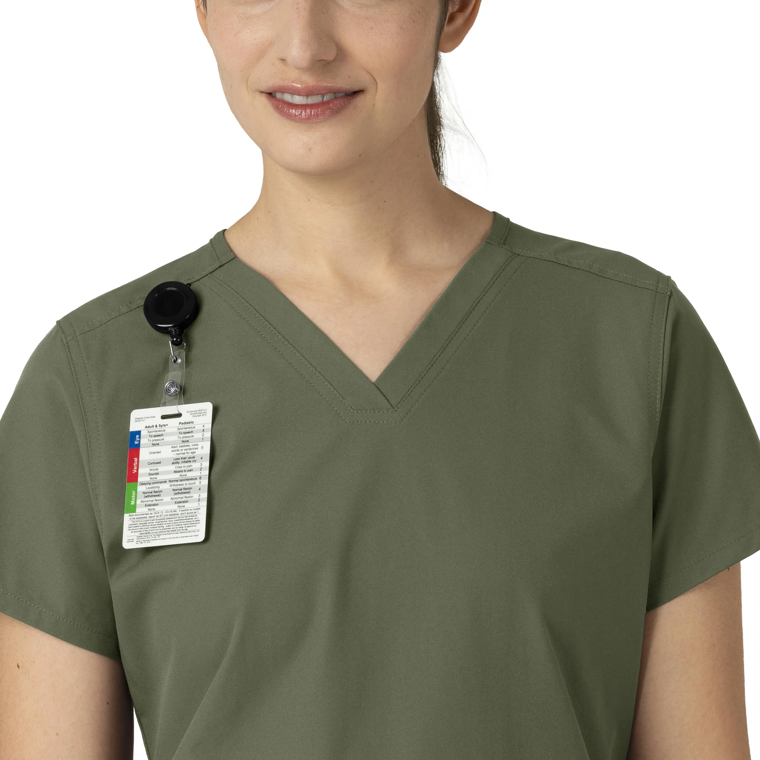 Carhartt Force Essentials Women's V-Neck Scrub Top - Olive