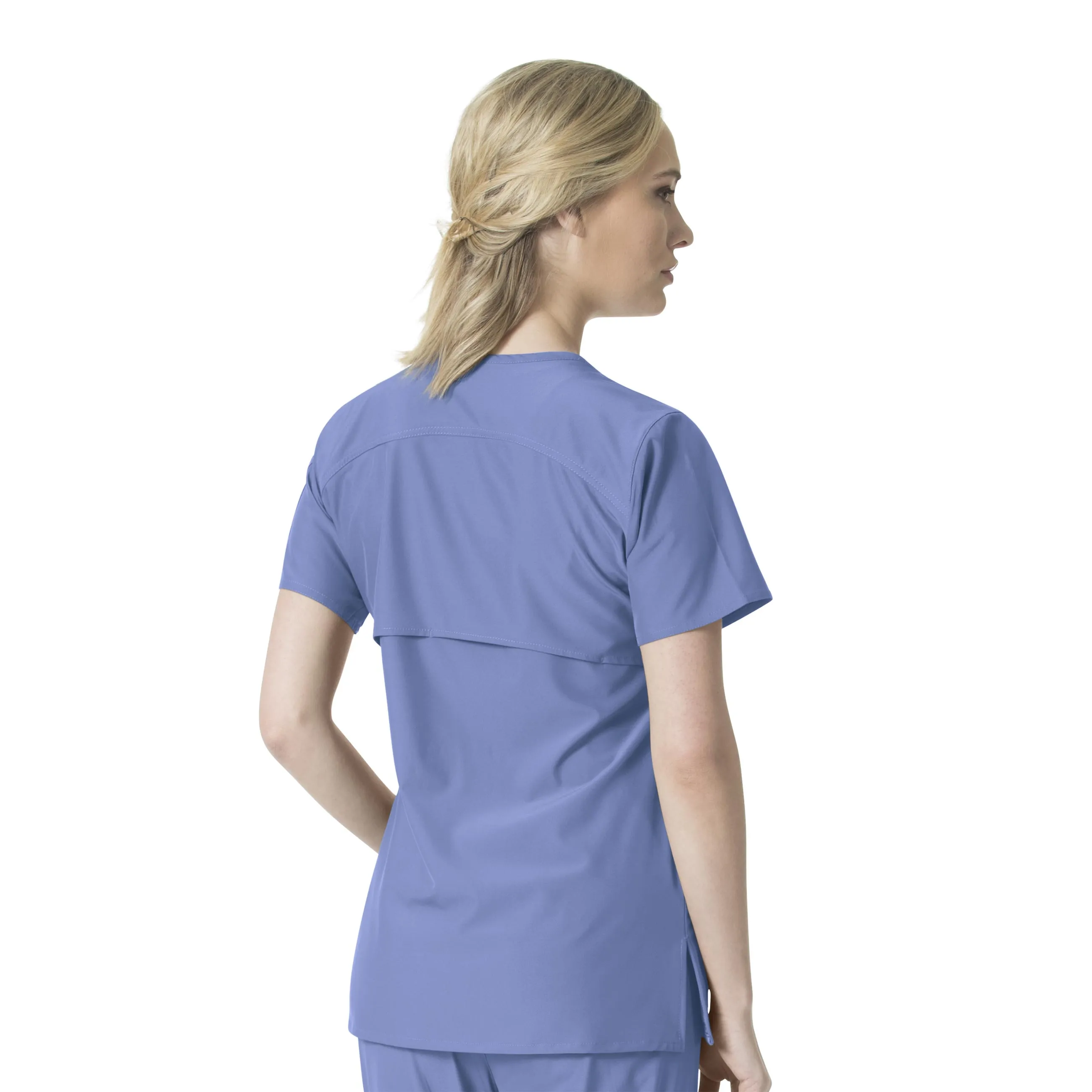 Carhartt Force Liberty Women's Multi-Pocket V-Neck Scrub Top - Ceil Blue