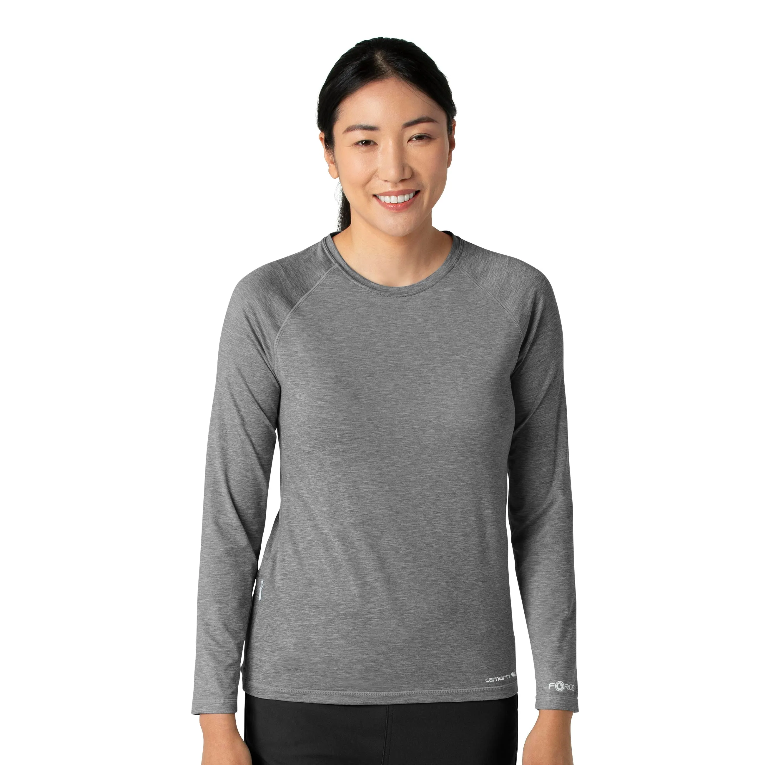 Carhartt Force Sub-Scrubs Women's Performance Long Sleeve Tee - Grey Heather