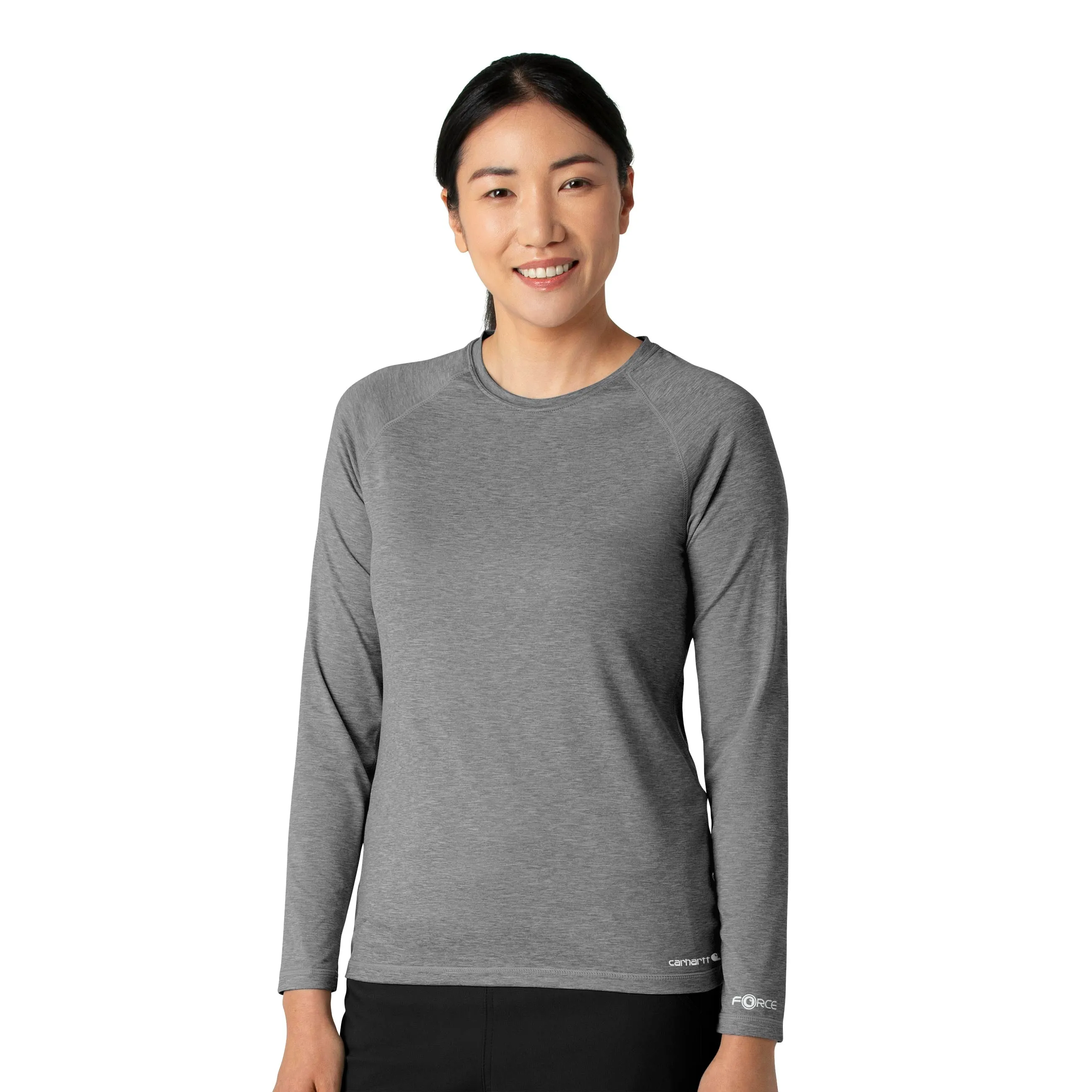 Carhartt Force Sub-Scrubs Women's Performance Long Sleeve Tee - Grey Heather