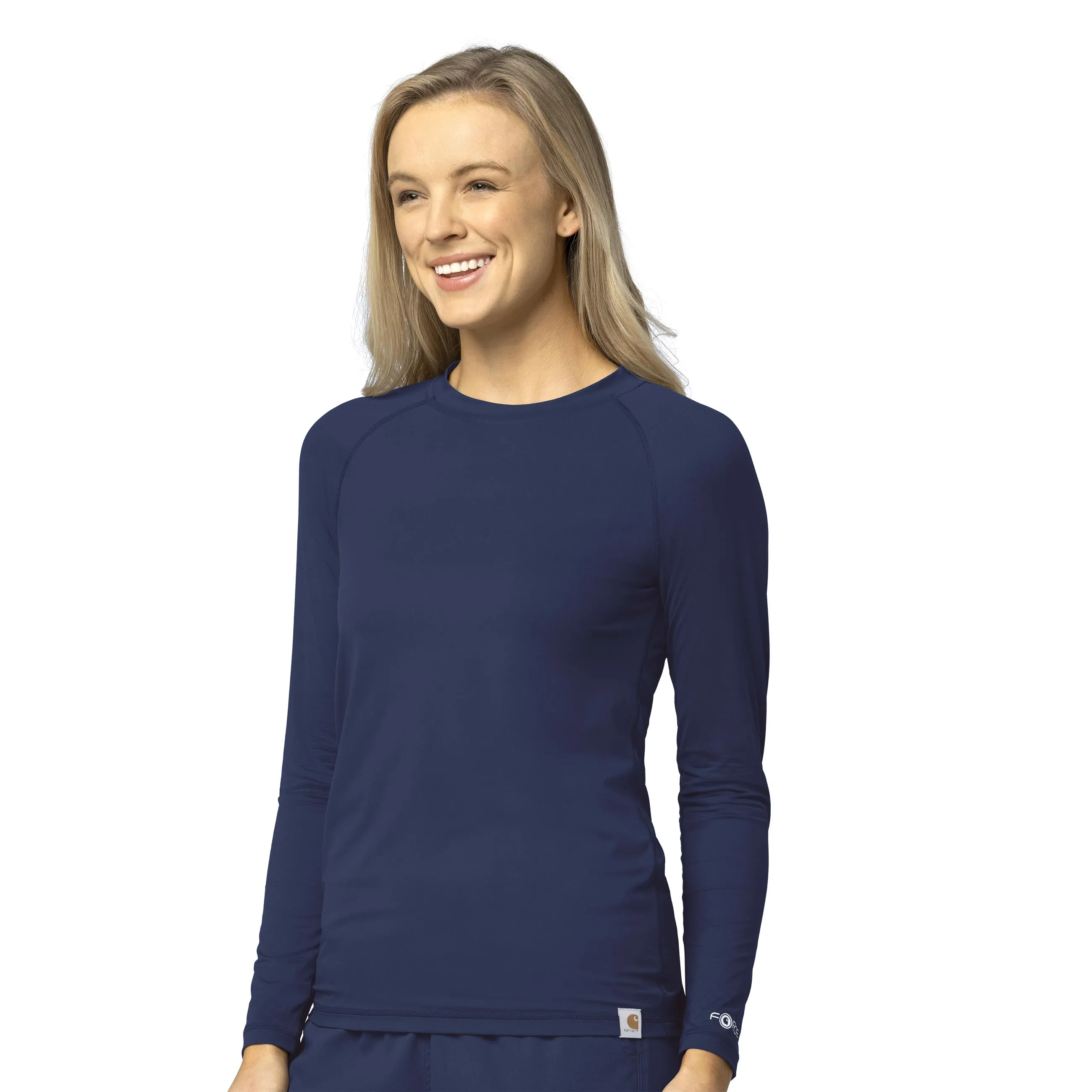 Carhartt Force Sub-Scrubs Women's Performance Long Sleeve Tee - Navy