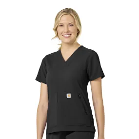 Carhartt Rugged Flex Peak Women's 4-Pocket V-Neck Scrub Top - Black