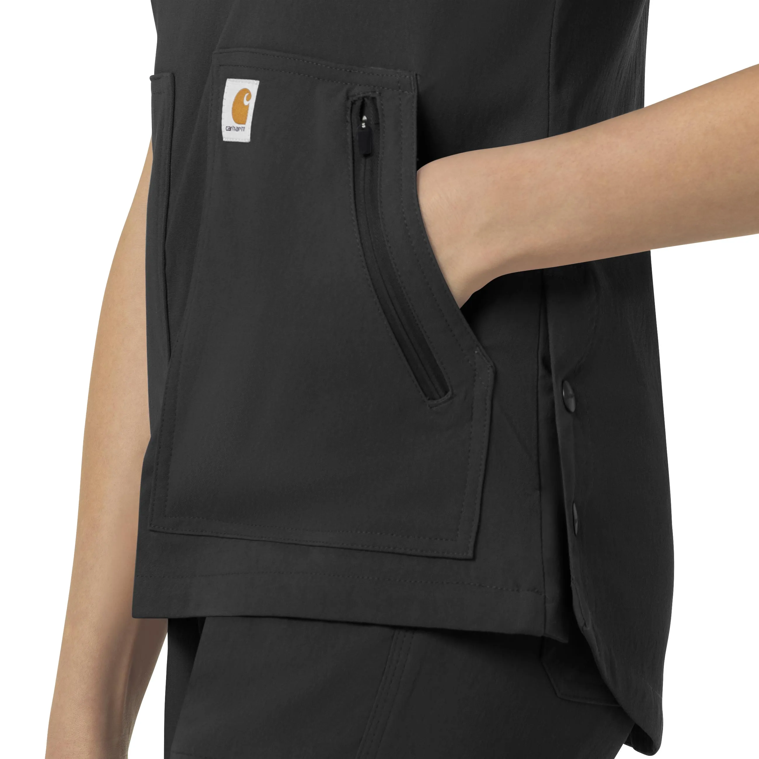 Carhartt Rugged Flex Peak Women's 4-Pocket V-Neck Scrub Top - Black