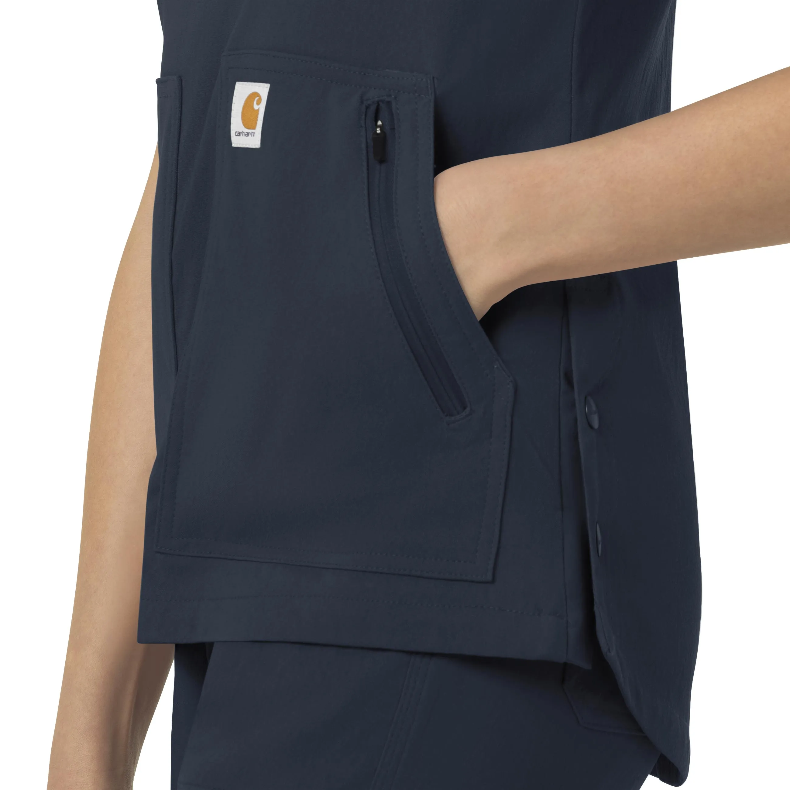 Carhartt Rugged Flex Peak Women's 4-Pocket V-Neck Scrub Top - Navy