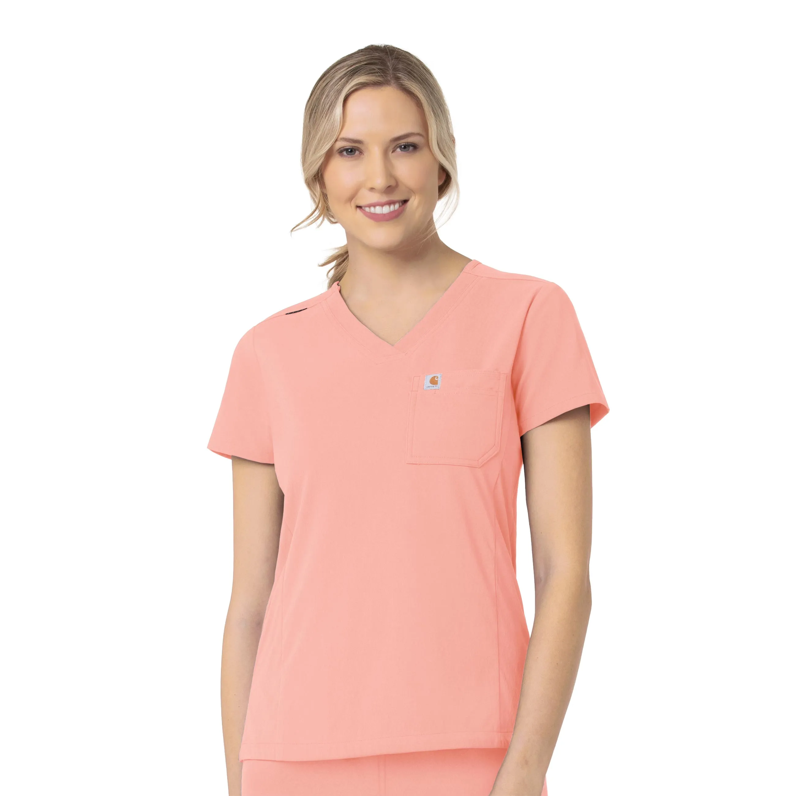 Carhartt Rugged Flex Peak Women's Tuck-In Scrub Top - Sorbet