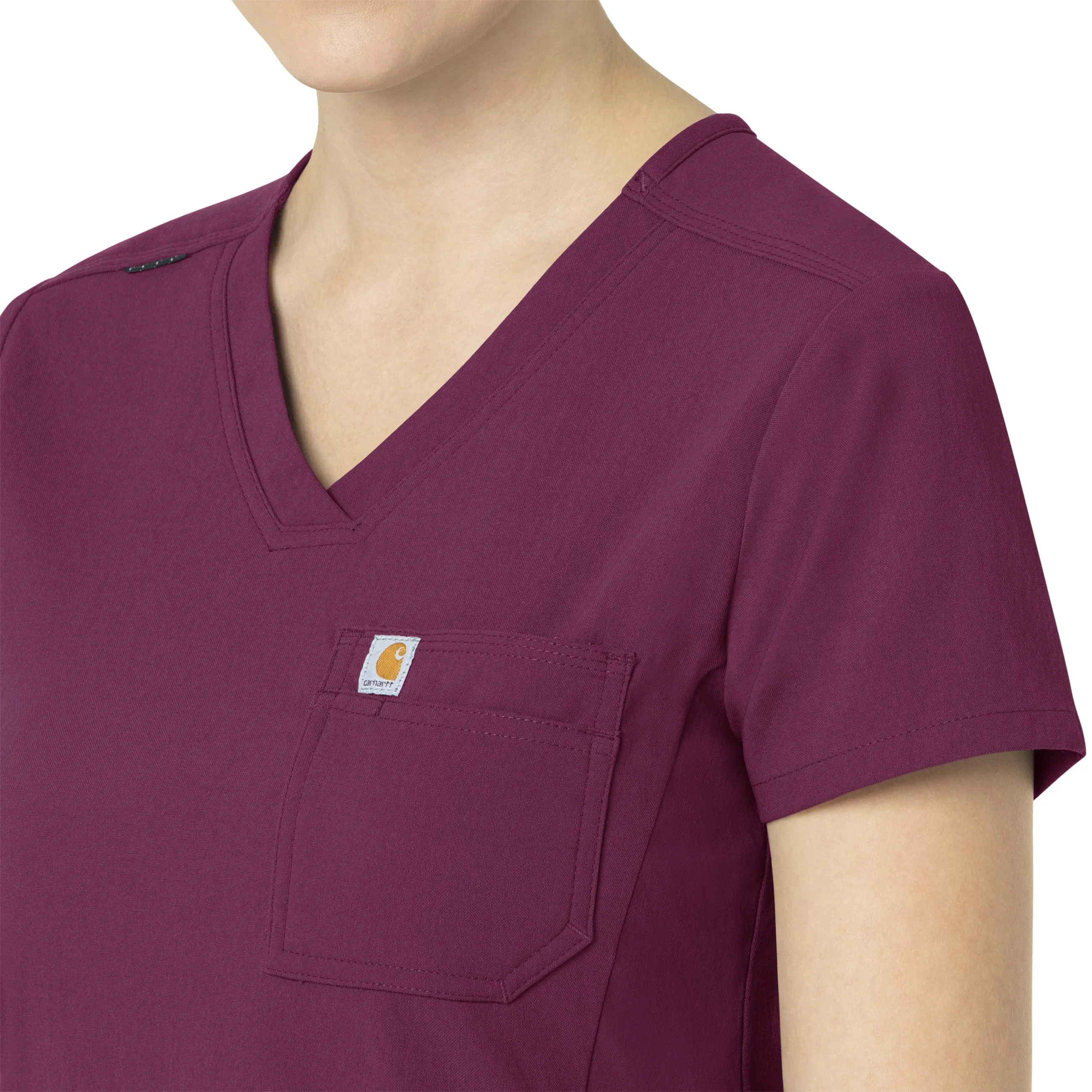 Carhartt Rugged Flex Peak Women's Tuck-In Scrub Top - Wine